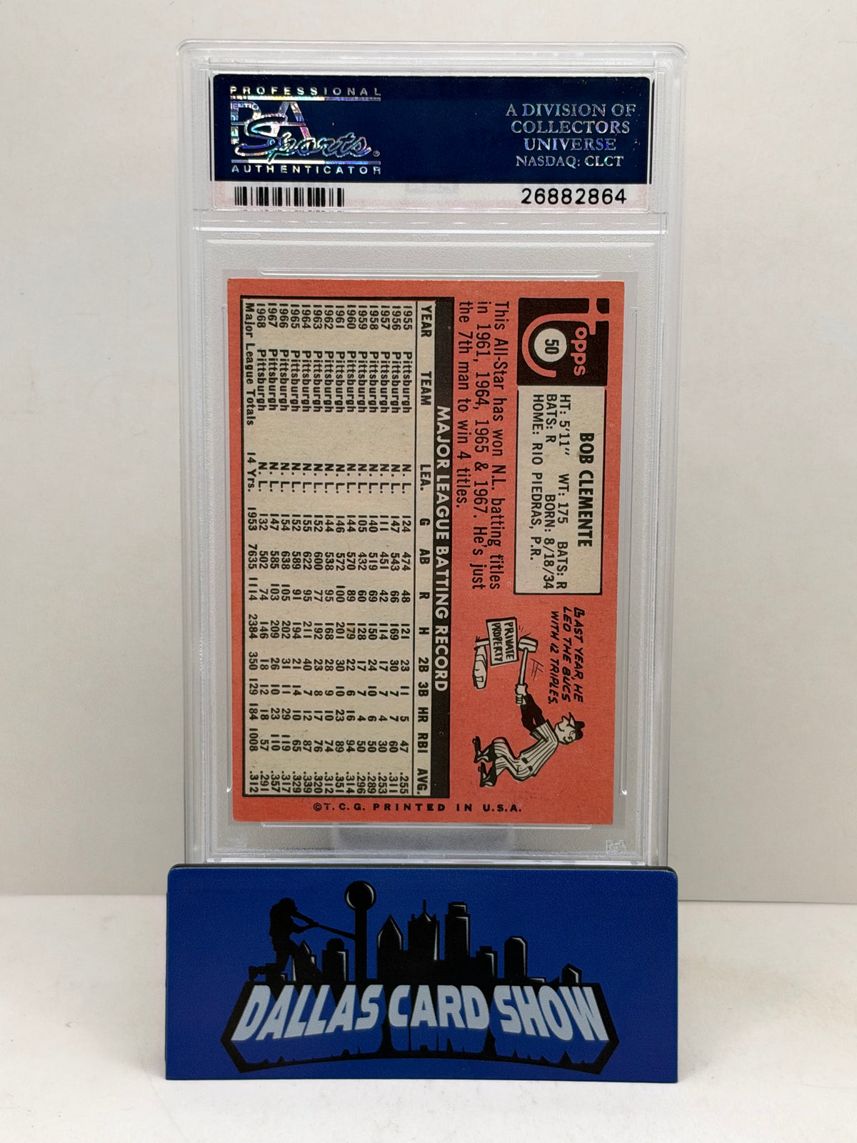 1969 Topps Bob Clemente PSA 6