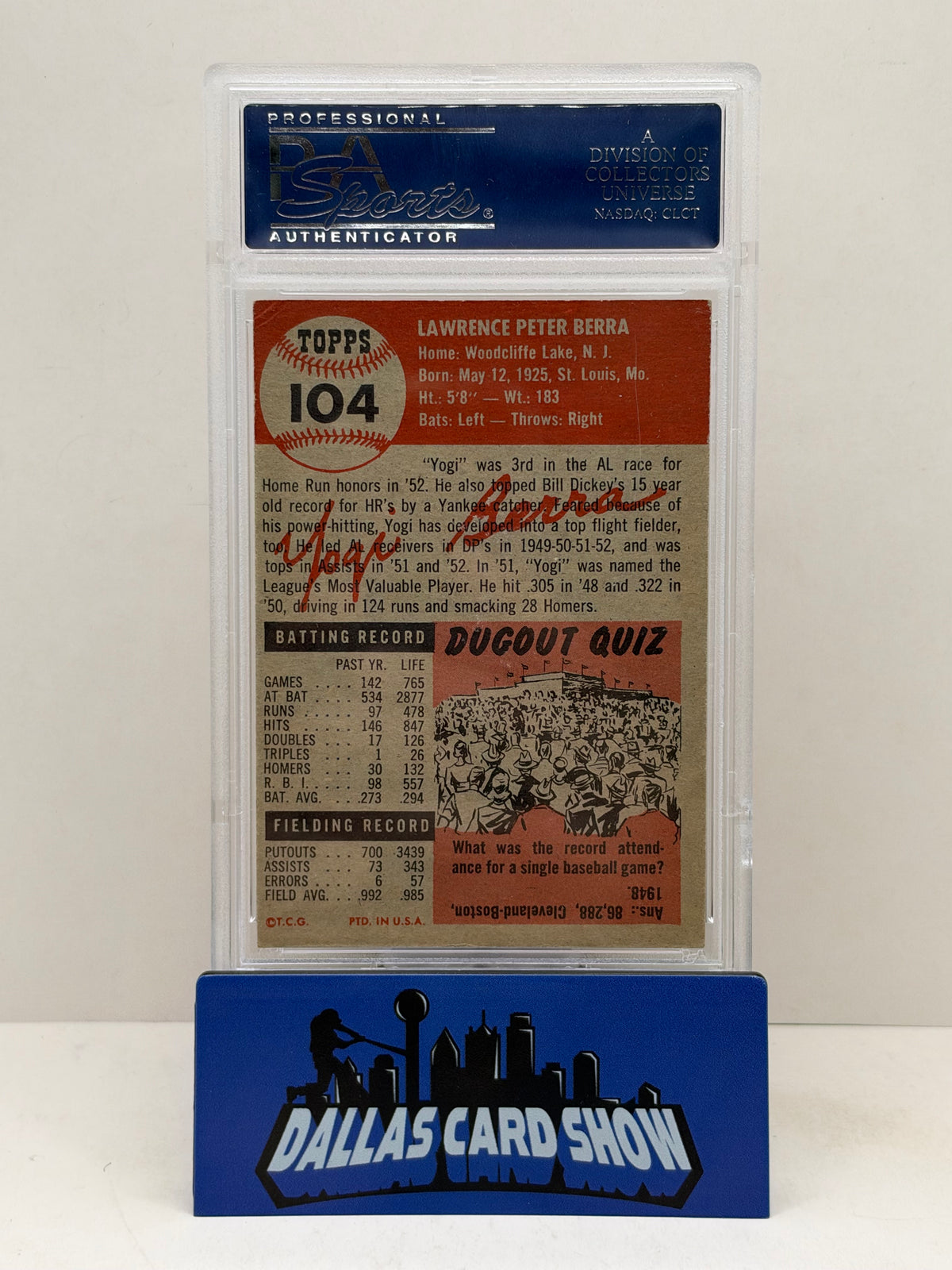 1953 Topps #104 Yogi Berra PSA 5