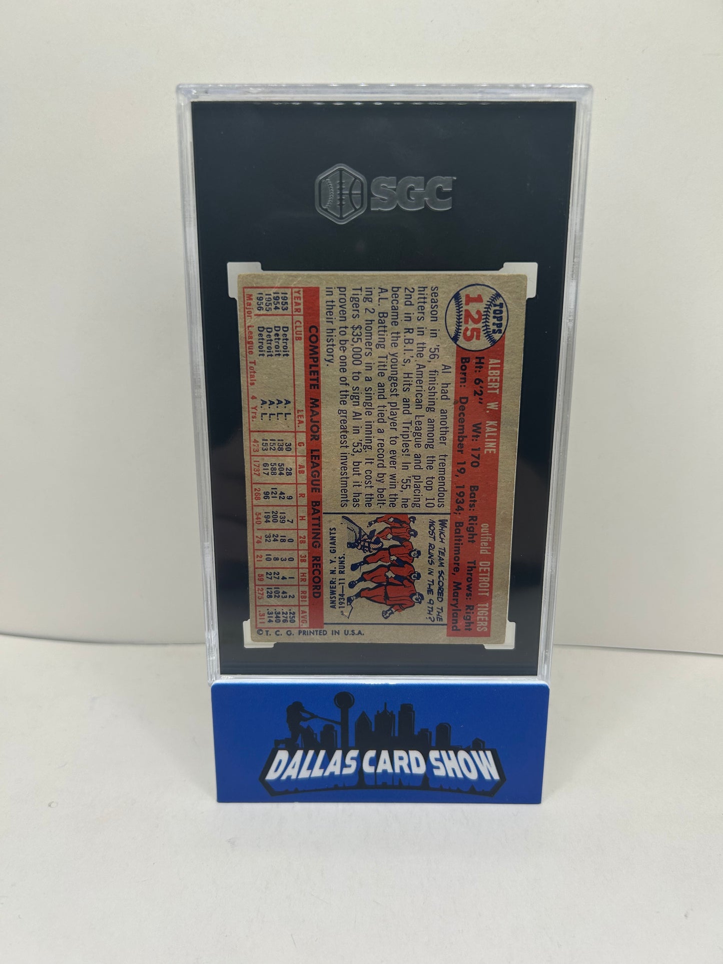 1957 Topps Al Kaline #125 SGC 1