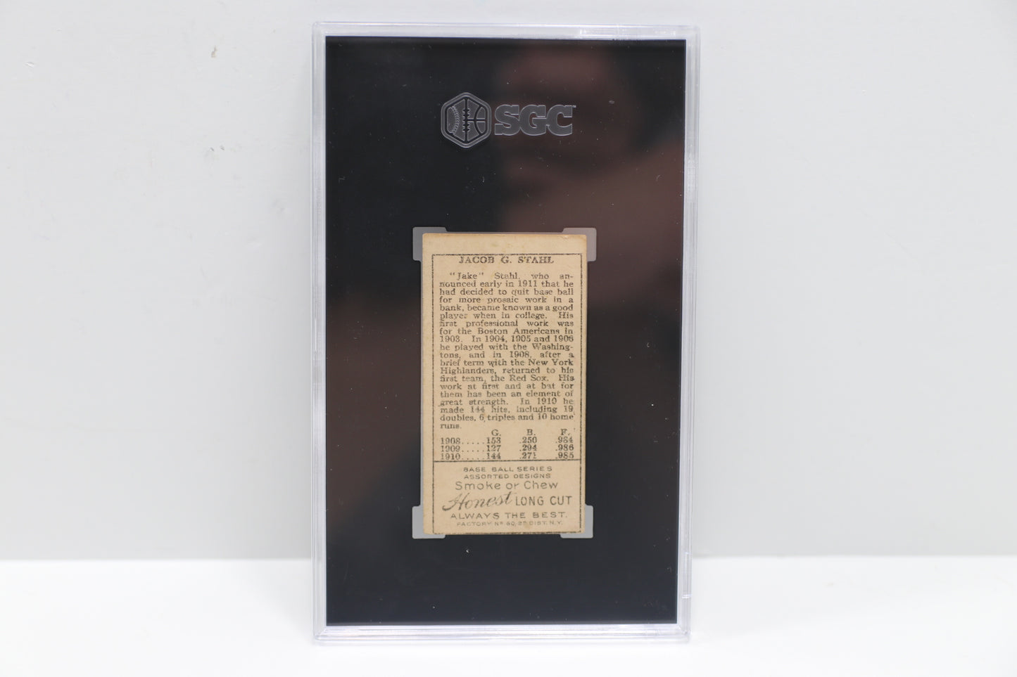 1911 Honest Long Cut Tobacco T205 Jake Stahl SGC 4.5