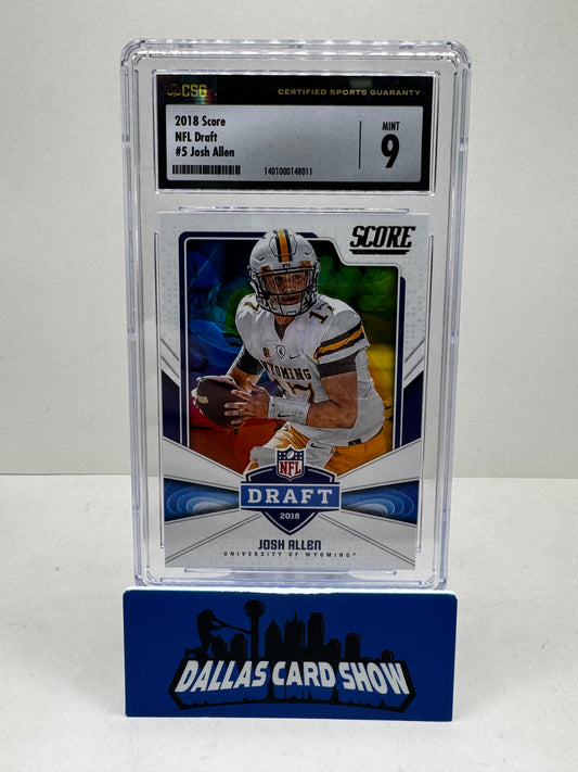 2018 Score NFL Draft - Josh Allen #5 CSG 9 MINT