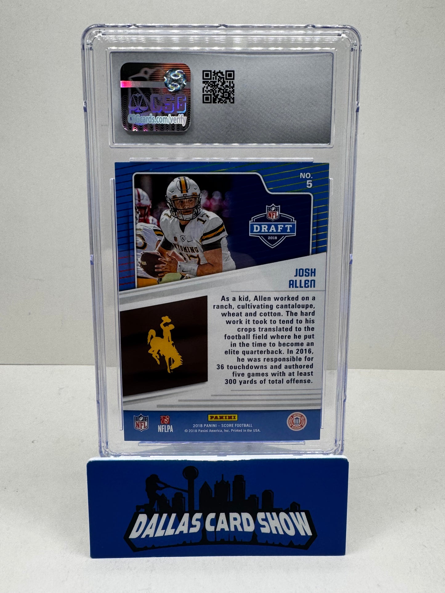 2018 Score NFL Draft - Josh Allen #5 CSG 9 MINT
