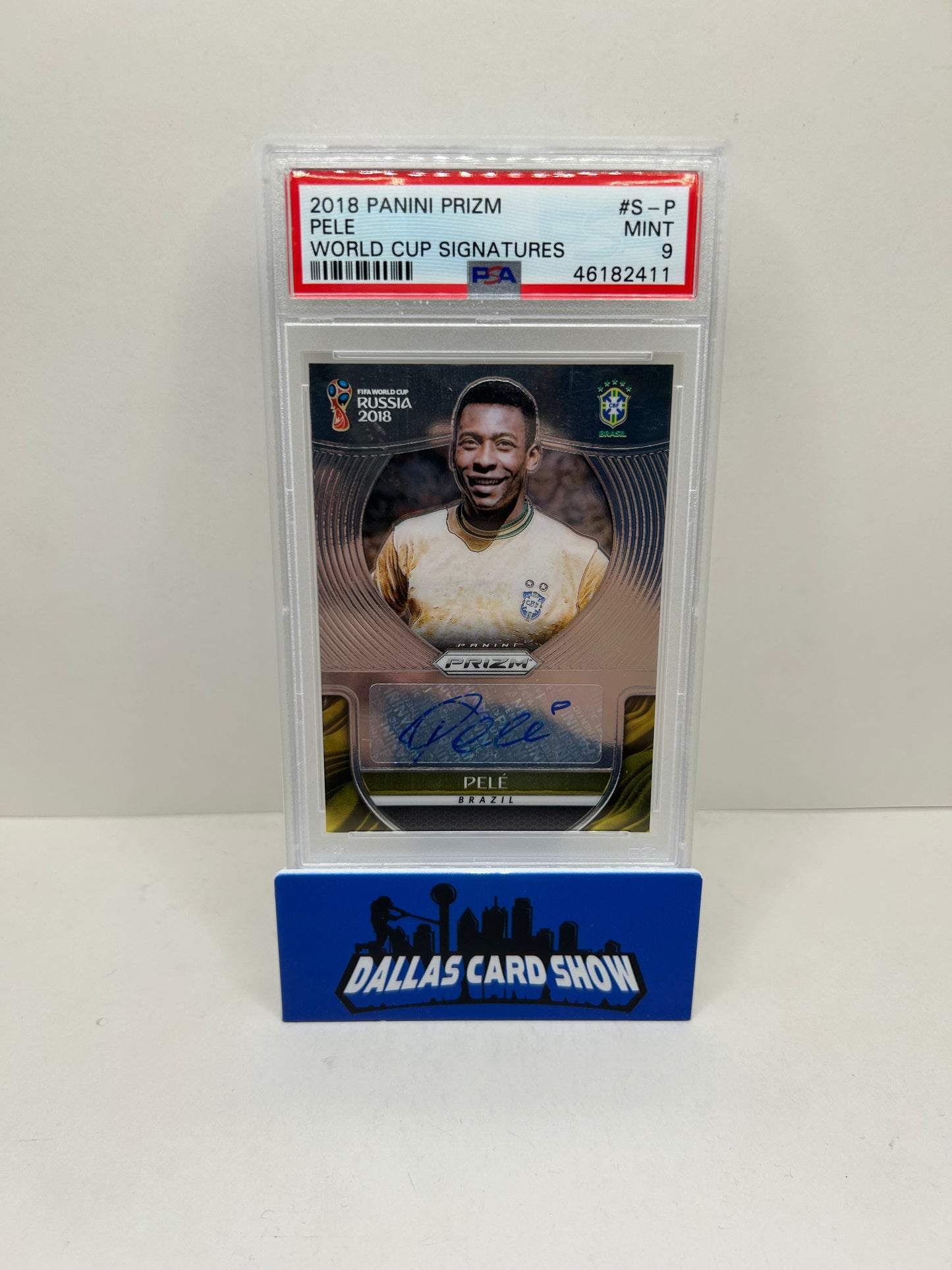 2018 Panini Prizm World Cup Signatures Pele #S-P PSA 9
