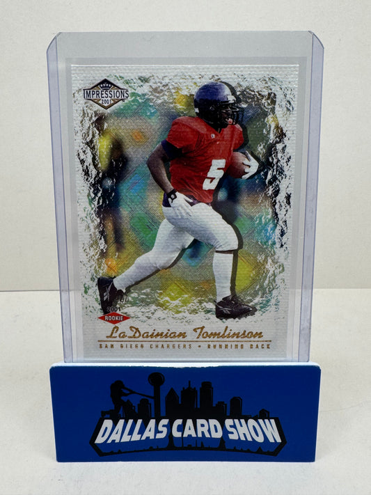 2001 Pacific Canvas Impressions #203 LaDainian Tomlinson #107/117 Rookie Card