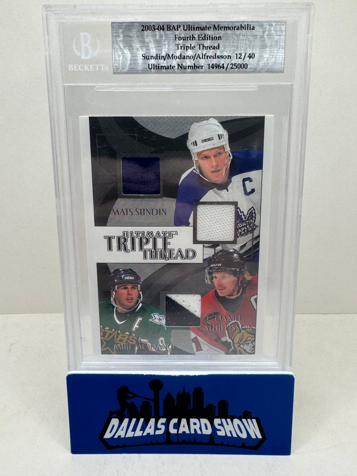 2003-04 Be A Player Ultimate Memorabilia 4th Edition Triple Thread Sundin/Modano/Alfredson 12/40