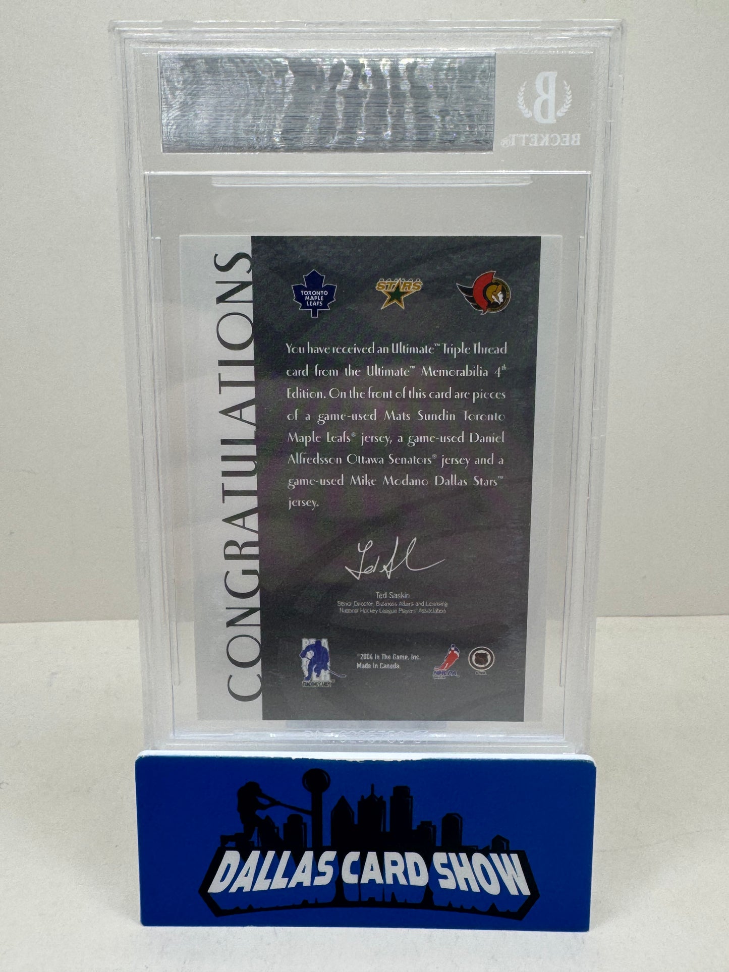 2003-04 Be A Player Ultimate Memorabilia 4th Edition Triple Thread Sundin/Modano/Alfredson 12/40