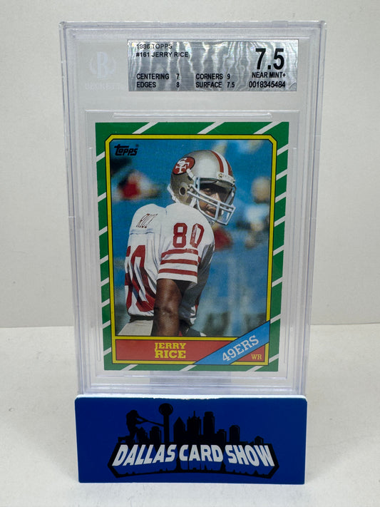 1986 Topps Jerry Rice Rookie #161 BGS 7.5