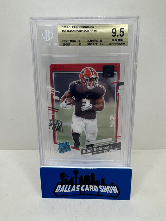 2023 Clearly Donruss Bijan Robinson RR #53 BGS 9.5