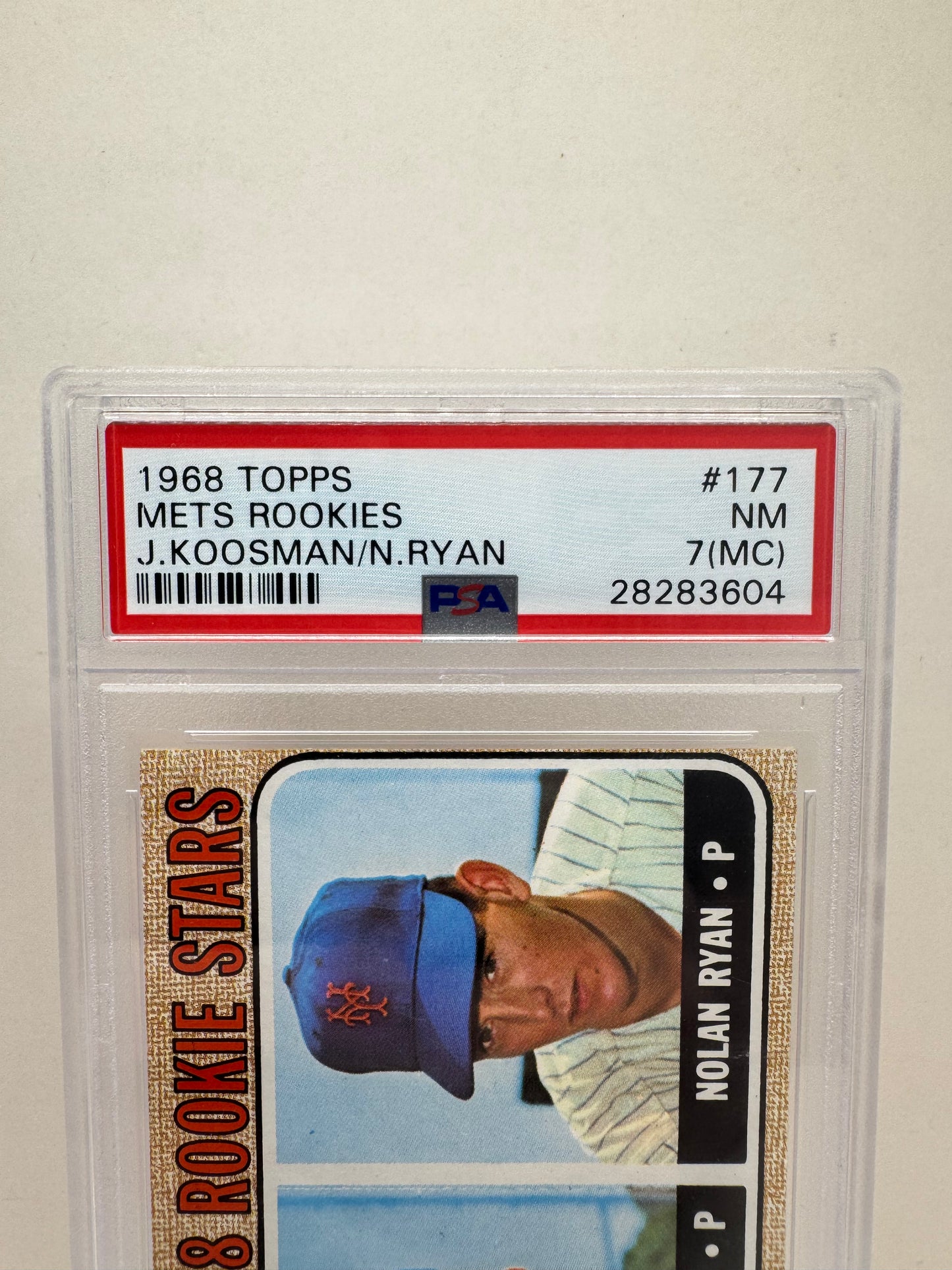 1968 Topps Mets Rookies Nolan Ryan #177 PSA 7 (MC)