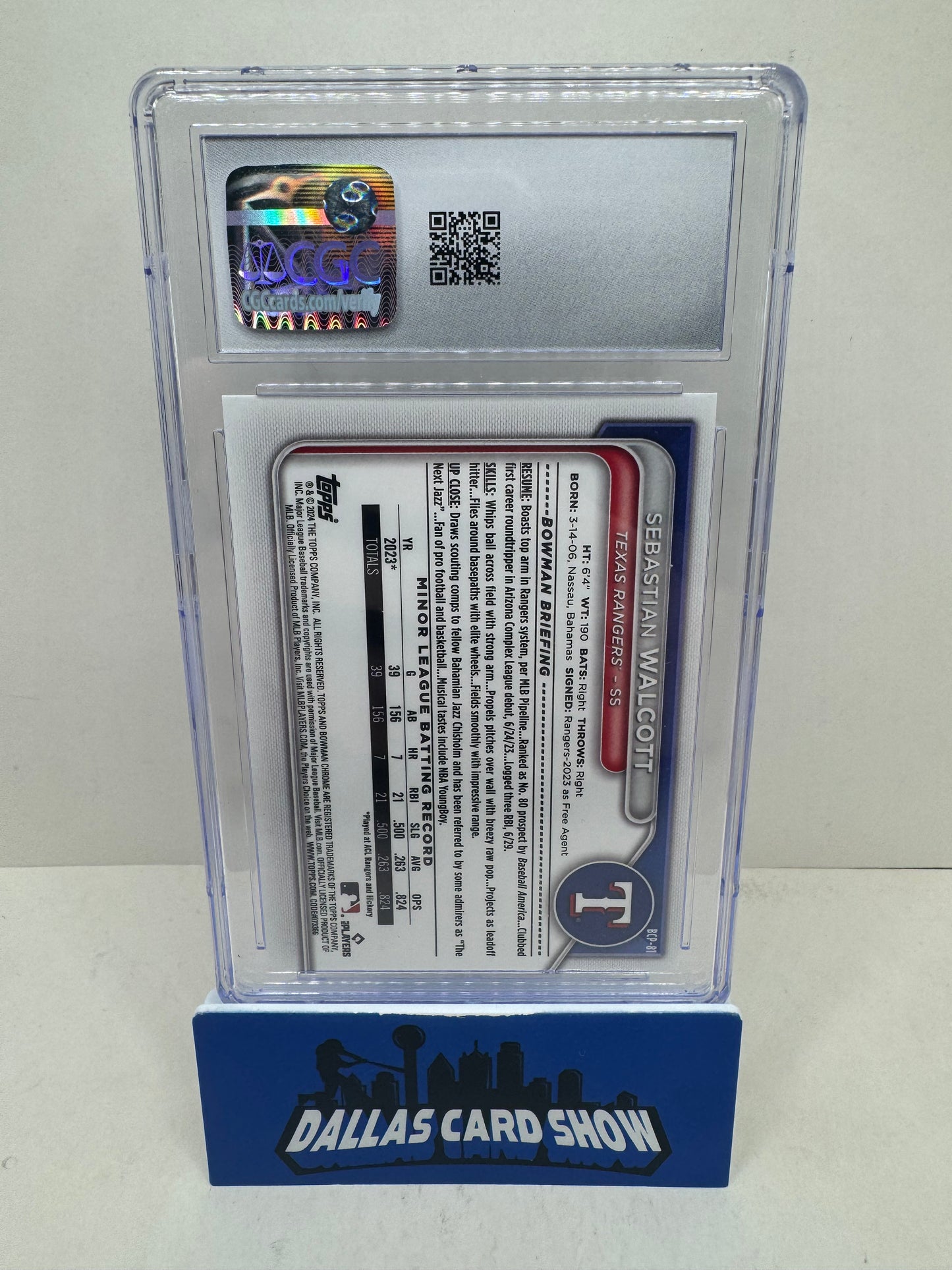 2024 Bowman Chrome Sebastian Walcott #BCP-81 CGC 10