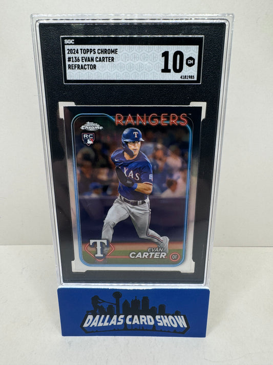 2024 Topps Chrome Evan Carter Refractor #136 SGC 10