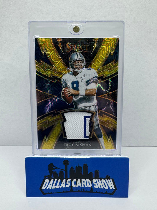 2020 Select Football Troy Aikman Gold Lightning Patch 03/10