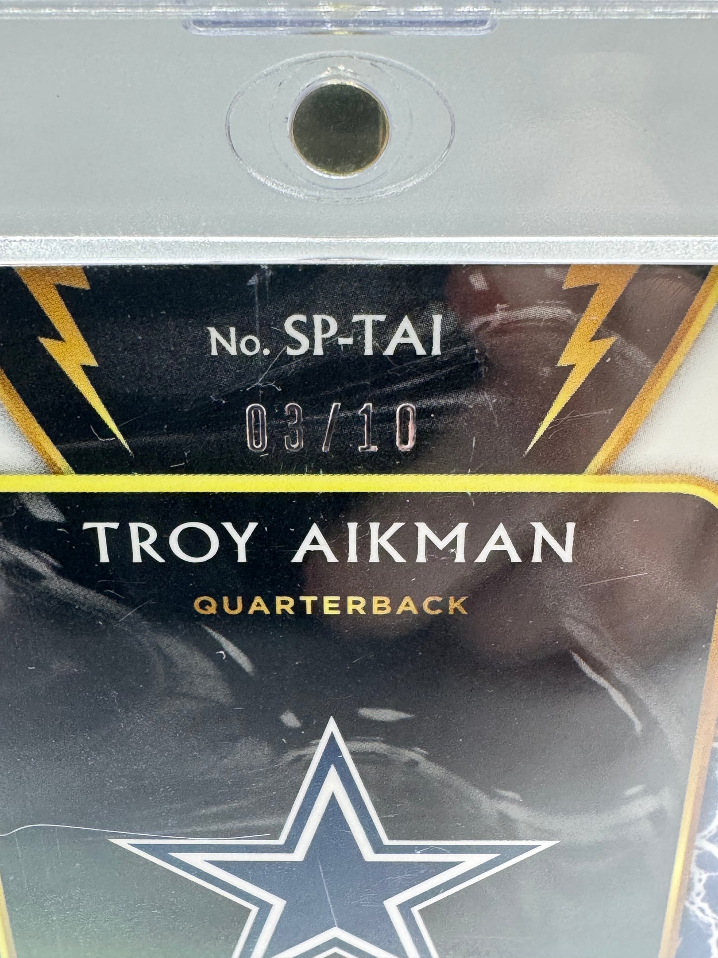 2020 Select Football Troy Aikman Gold Lightning Patch 03/10