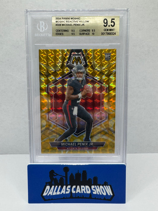 2024 Mosaic Football Michael Penix Jr. Mosaic Reactive Yellow BGS 9.5