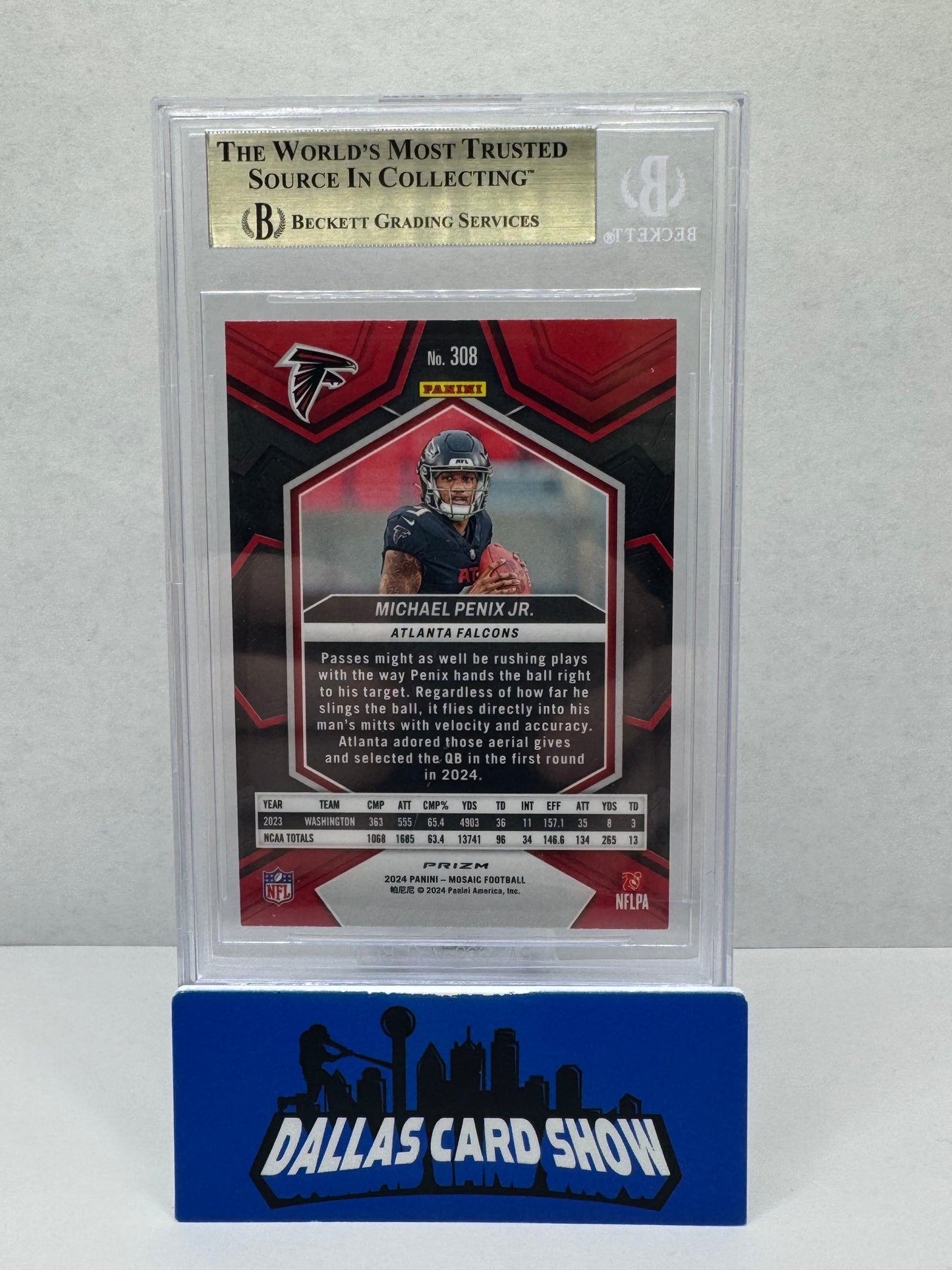 2024 Mosaic Football Michael Penix Jr. Mosaic Reactive Yellow BGS 9.5