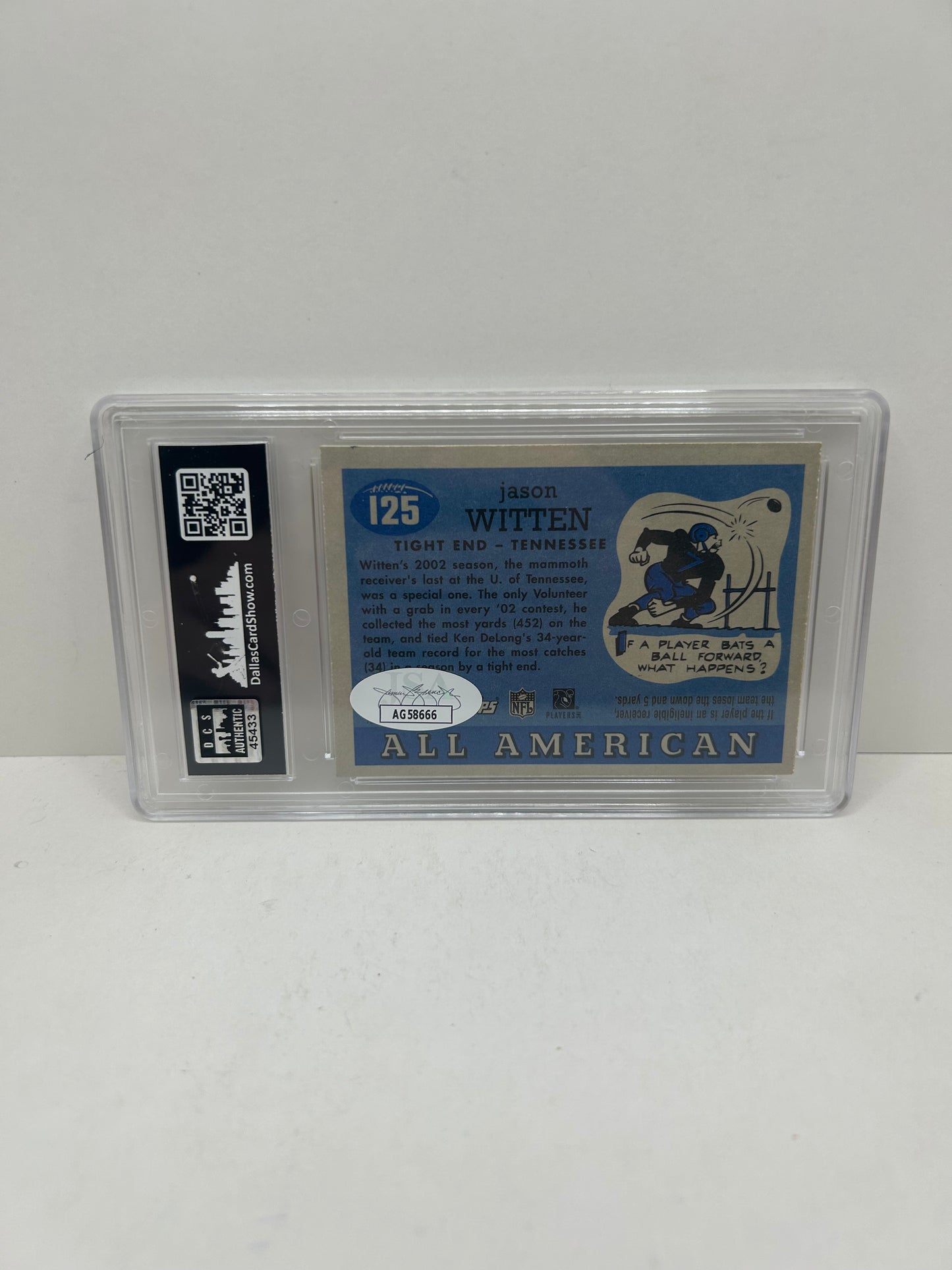 2003 Topps All American Football #125 Jason Witten RC Autographed JSA Certified