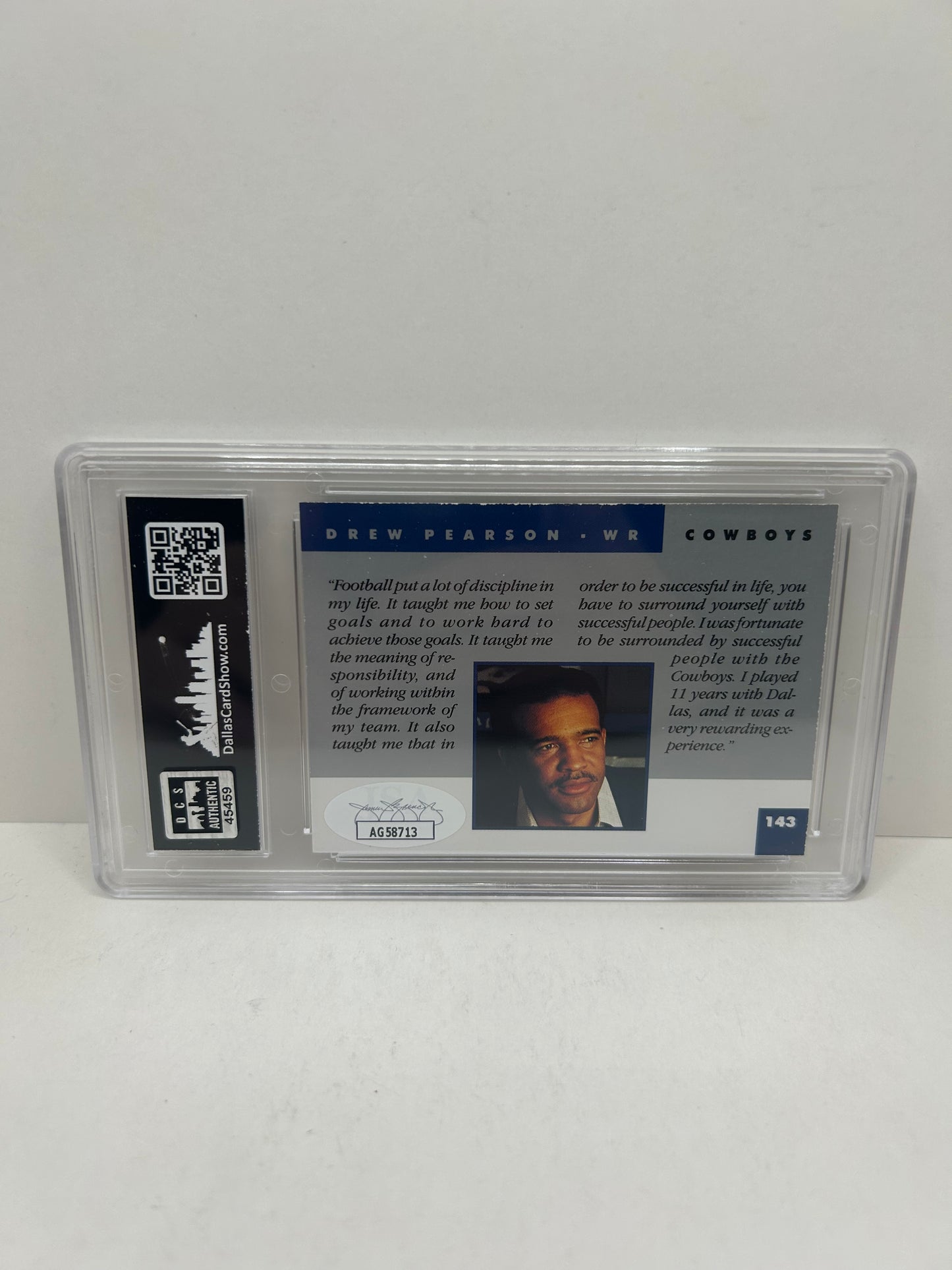 1991 Pro Line Portraits #143 Drew Pearson Autographed JSA Authentic