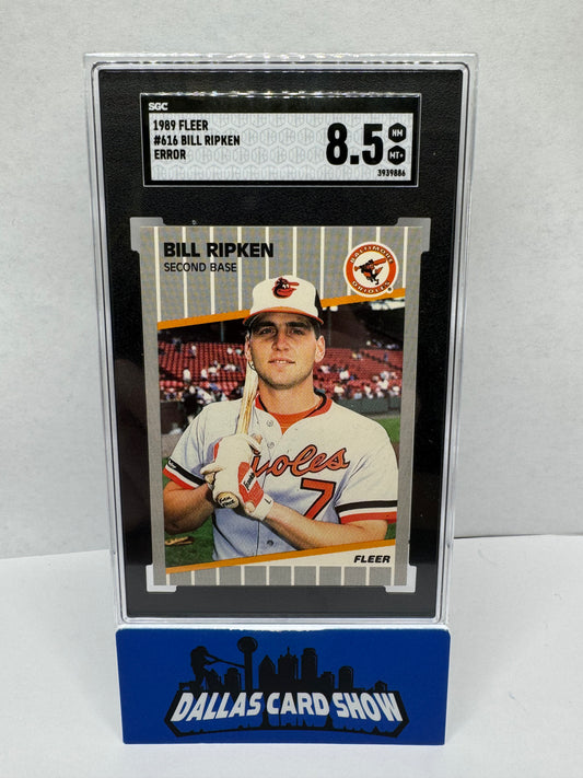1989 Fleer Bill Ripken Type A F*ck Face Error #616 SGC 8.5