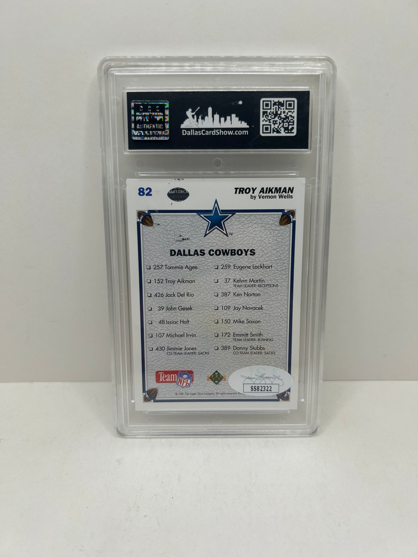 1991 Upper Deck #82 Troy Aikman Autograph JSA Authenticated