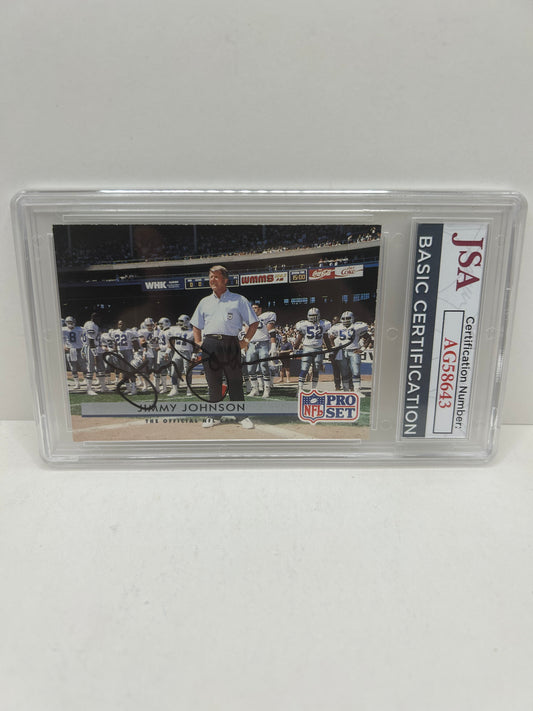 1992 Pros Set #153 Jimmy Johnson HOF Autographed JSA Authentic