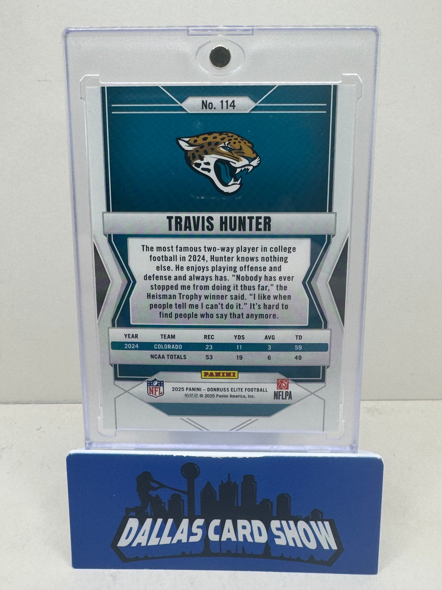 2025 Panini Elite #114 Travis Hunter Rookie Card #344/999