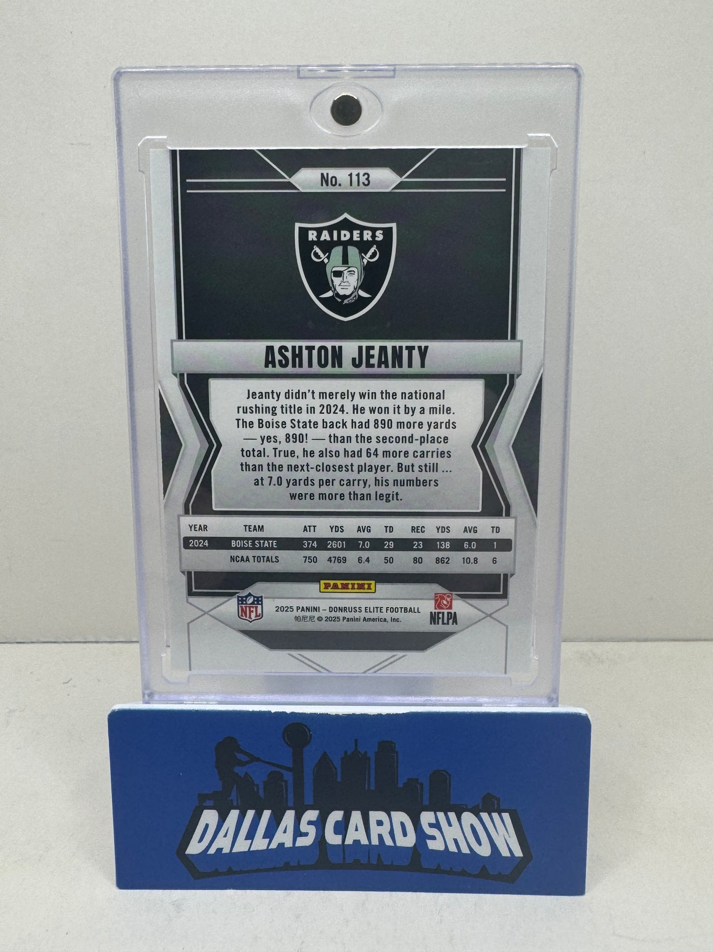2025 Panini Elite #113 Ashton Jeanty Rookie Card #744/999