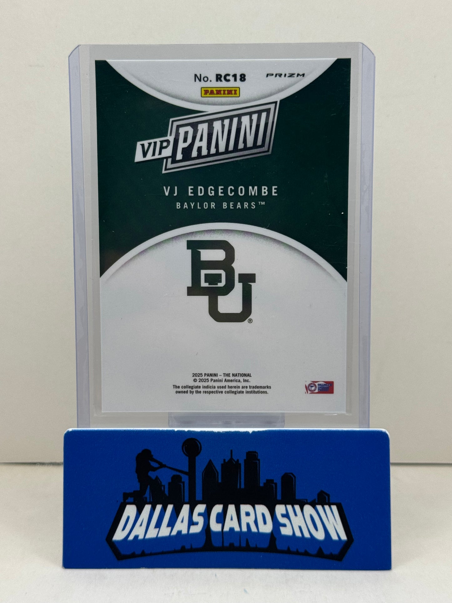 2025 Panini The National #RC18 Vj Edgecombe Green Baja SSP Baylor