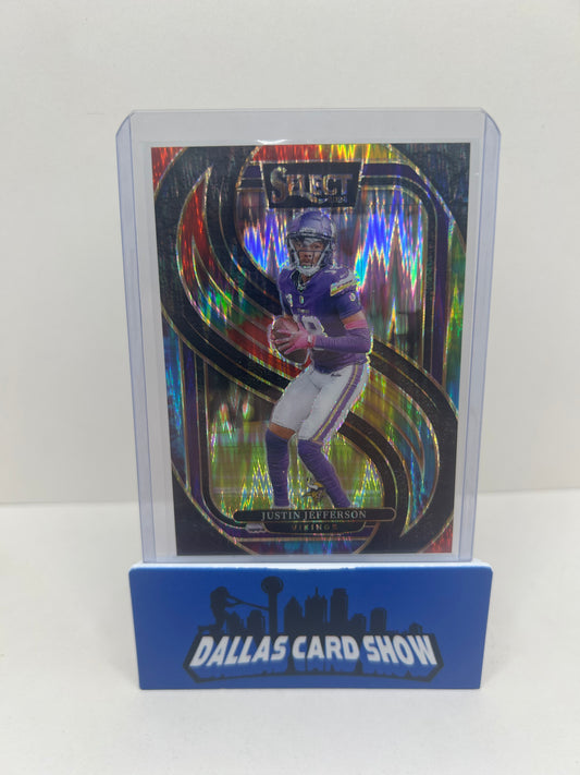 2024 Select Justin Jefferson Tie Die Prizm /25 Premier Level Minnesota Vikings