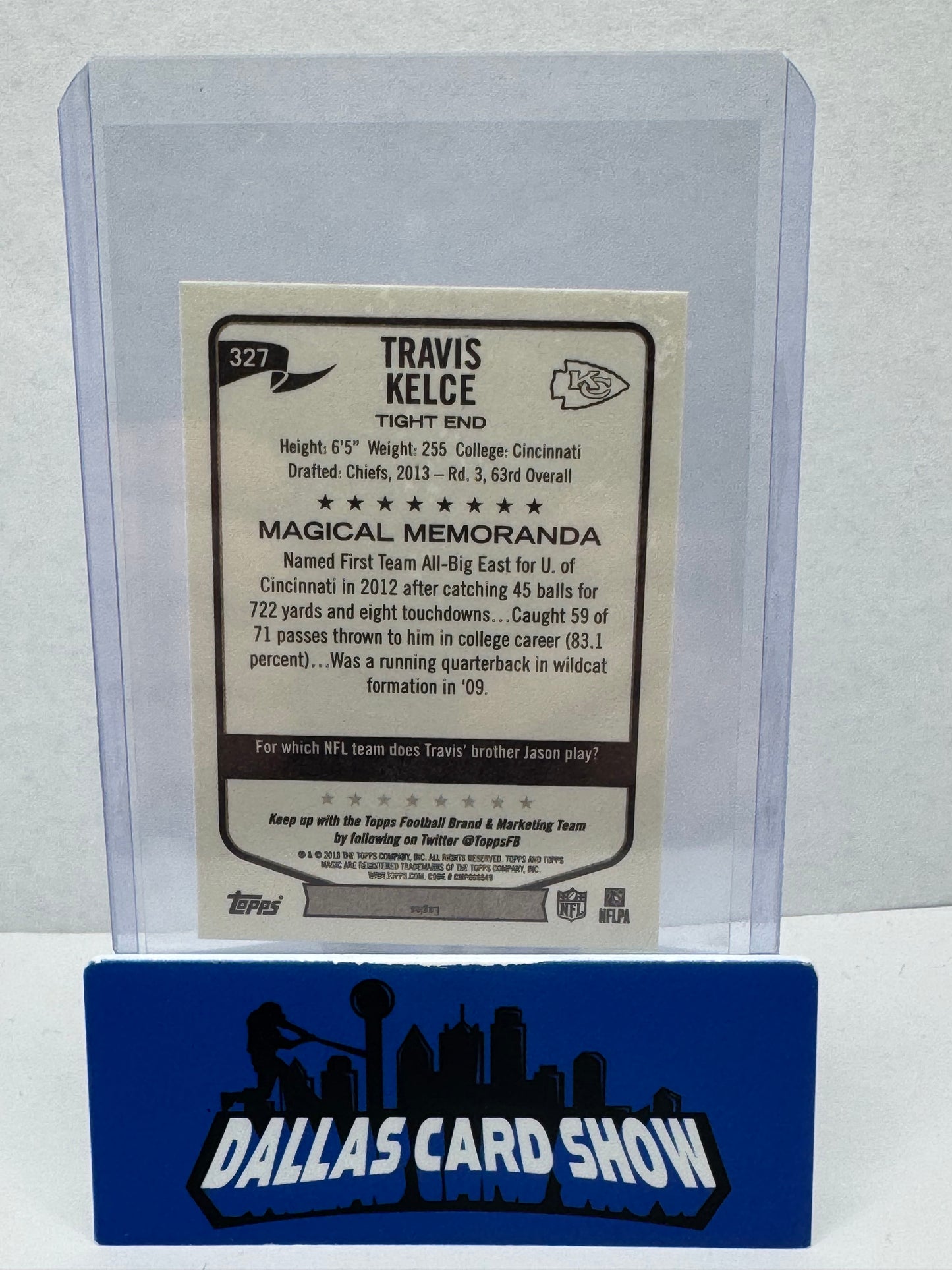 2013 Topps Magic Mini #327 Travis Kelce Rookie Card