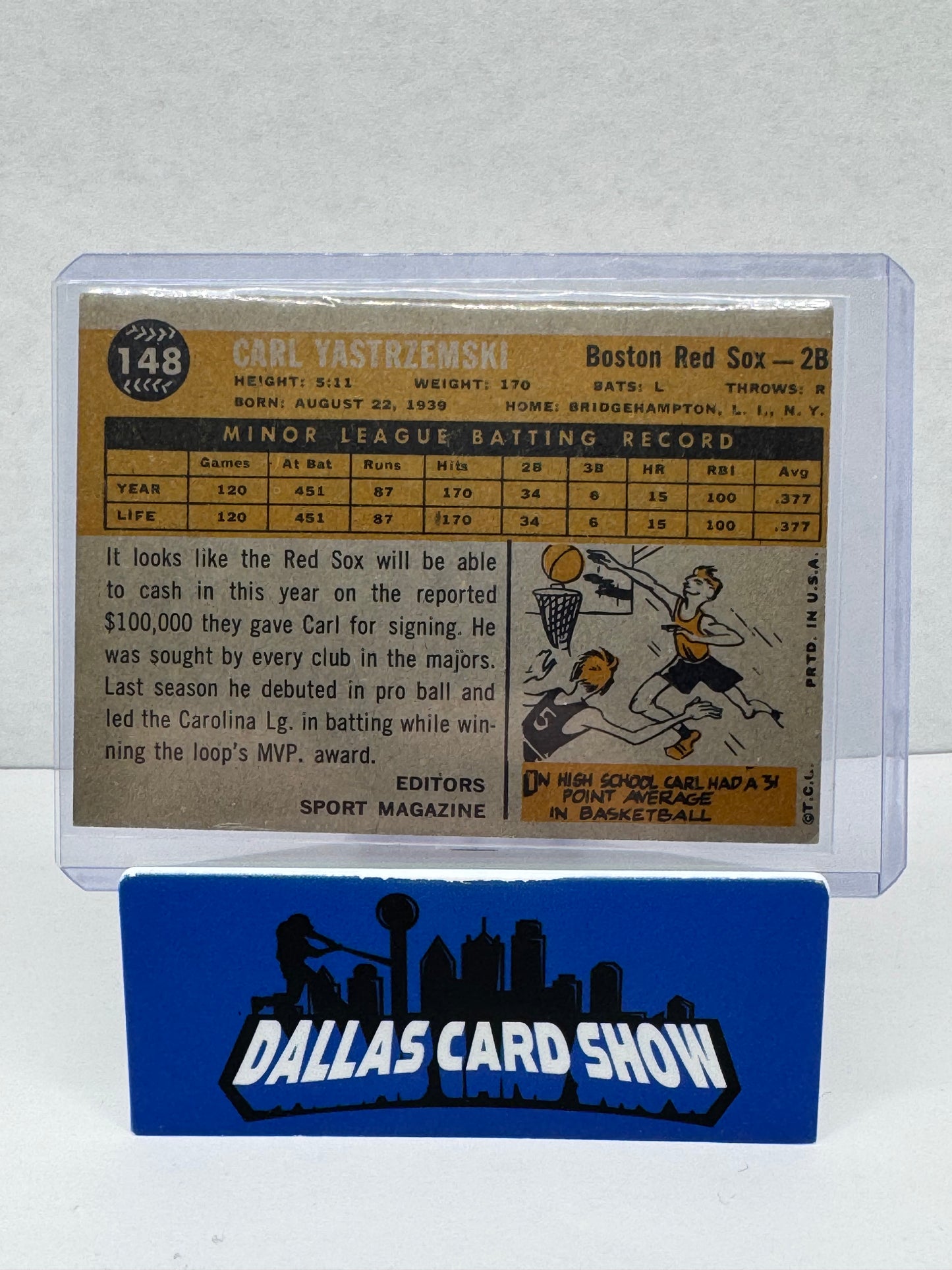 1960 Topps #148 Carl Yastrzemski Rookie Card