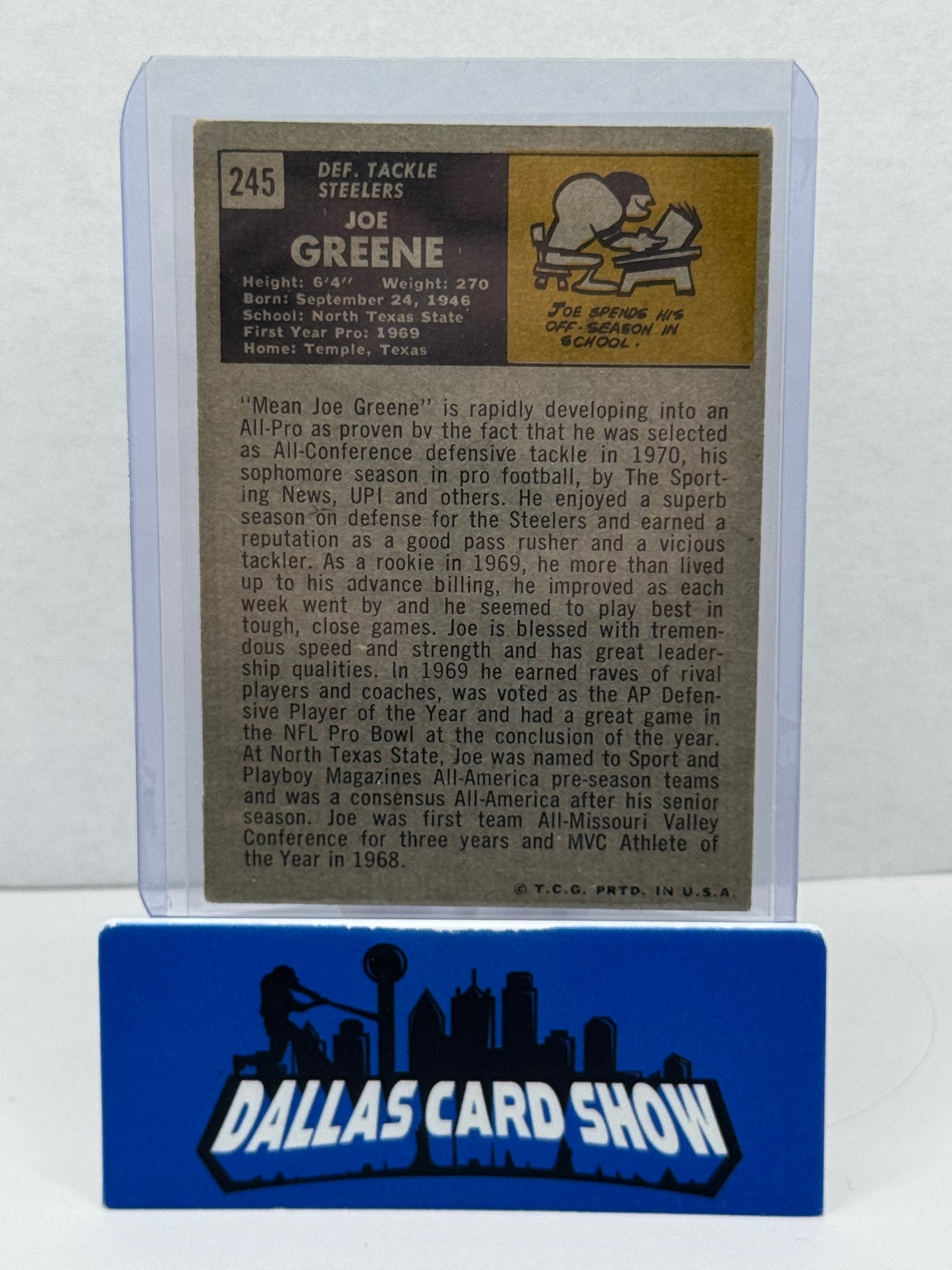 1971 Topps Joe Greene #245 Rookie Card