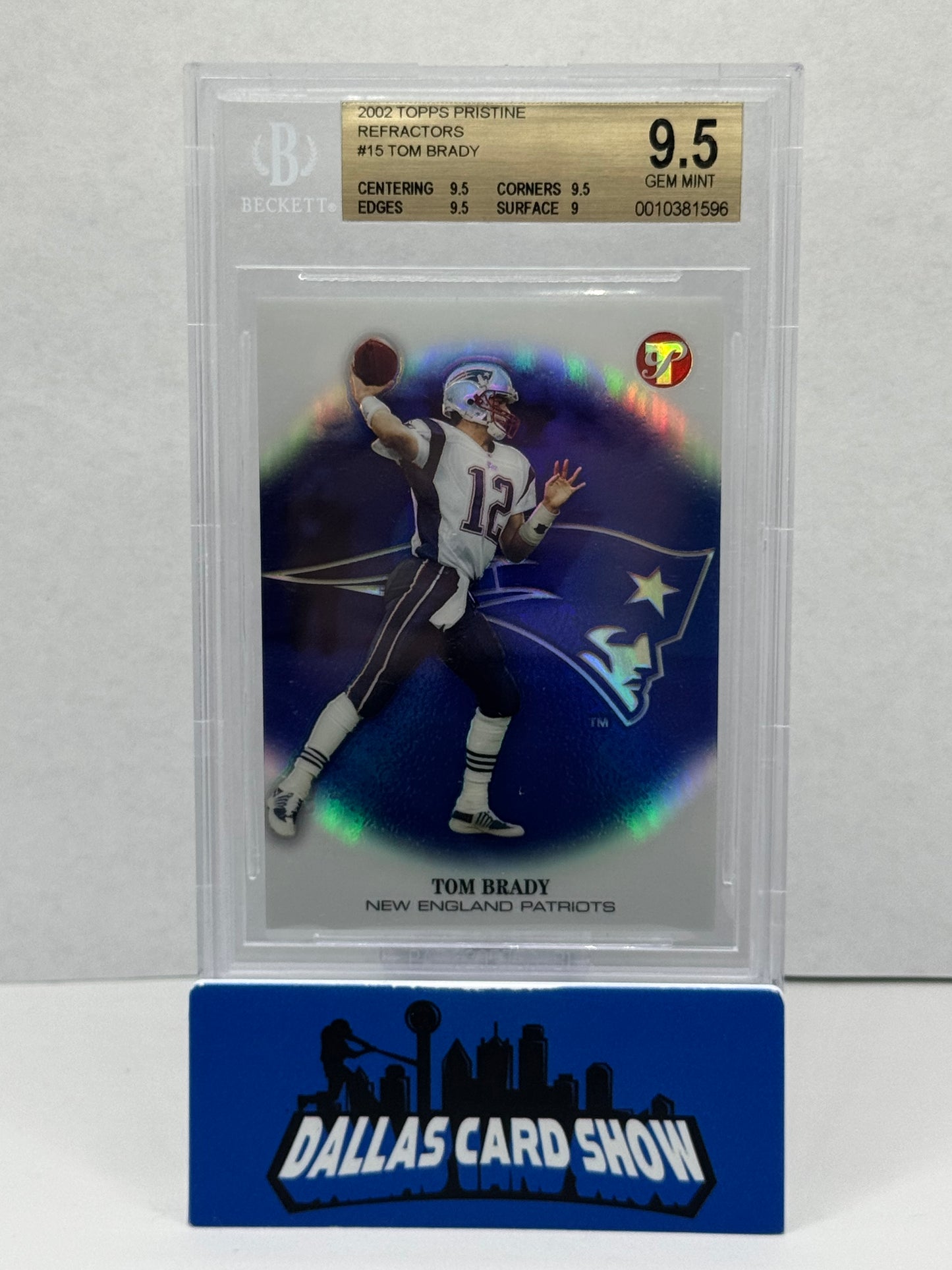 2002 Topps Pristine Refractor #15 Tom Brady #344/349 BGS 9.5