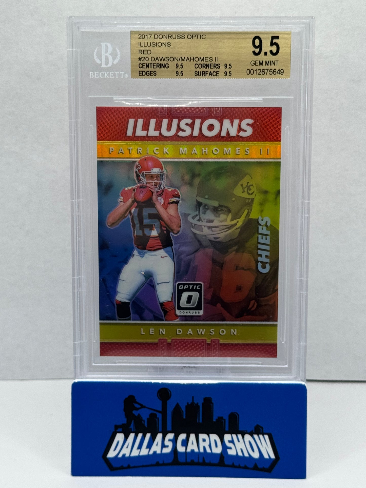 2017 Donruss Optic Illusions RED #20 Patrick Mahomes  #11/99 BGS 9.5