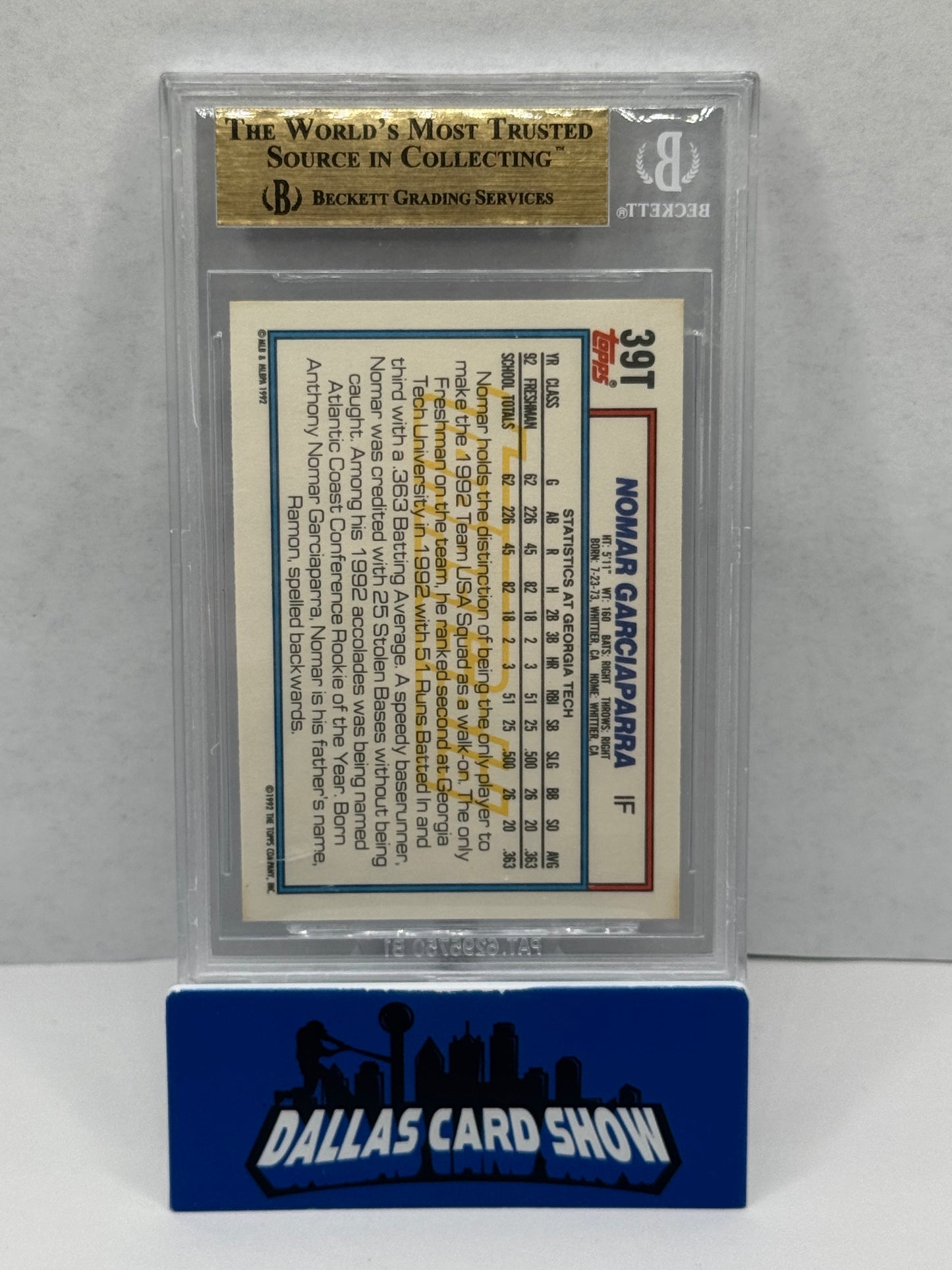 1992 Topps Traded Gold #39T Nomar Garciaparra BGS 9.5 Rookie Card