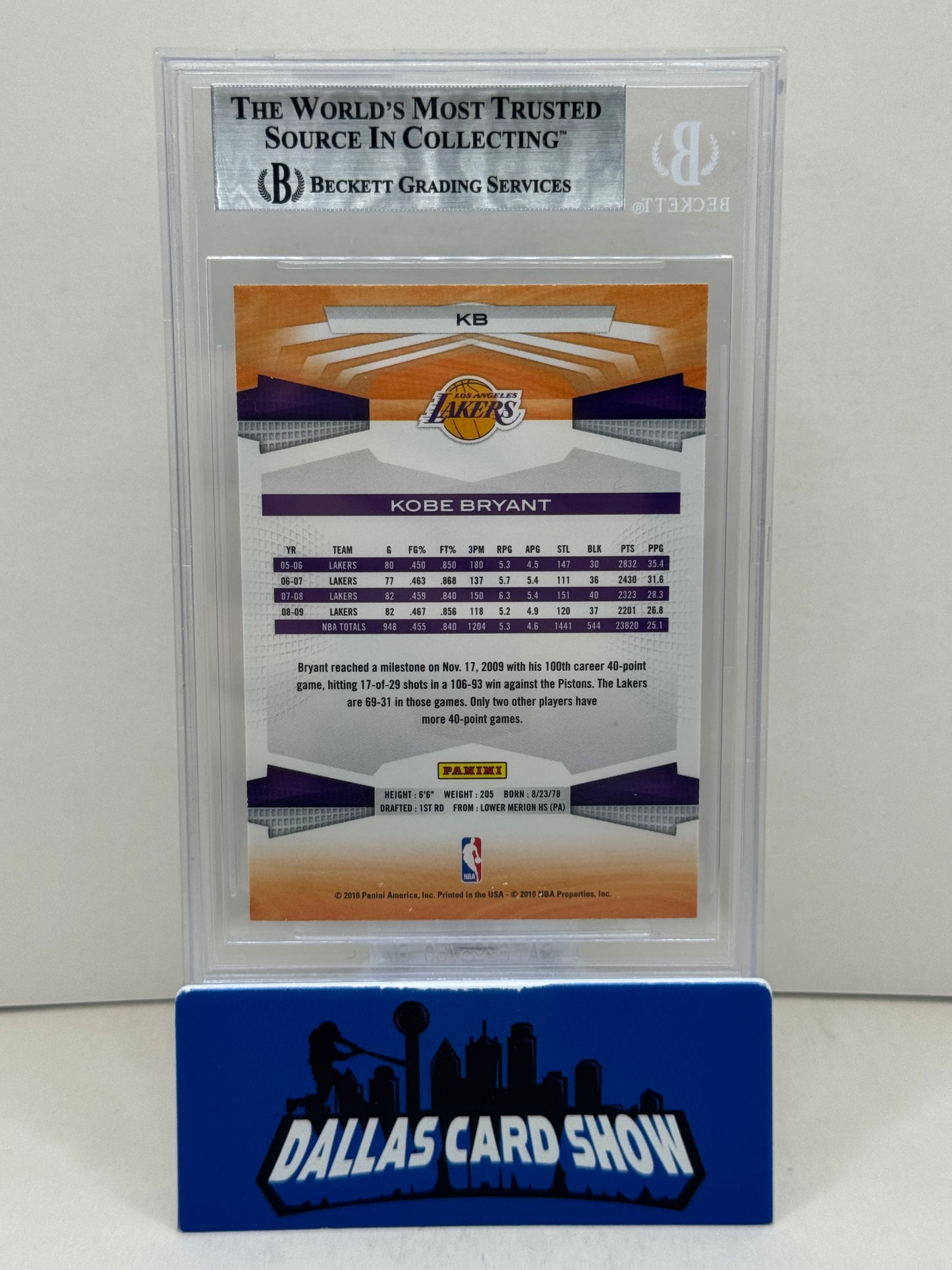 2010 Panini #K8 Kobe Bryant All-Star Game BGS 9