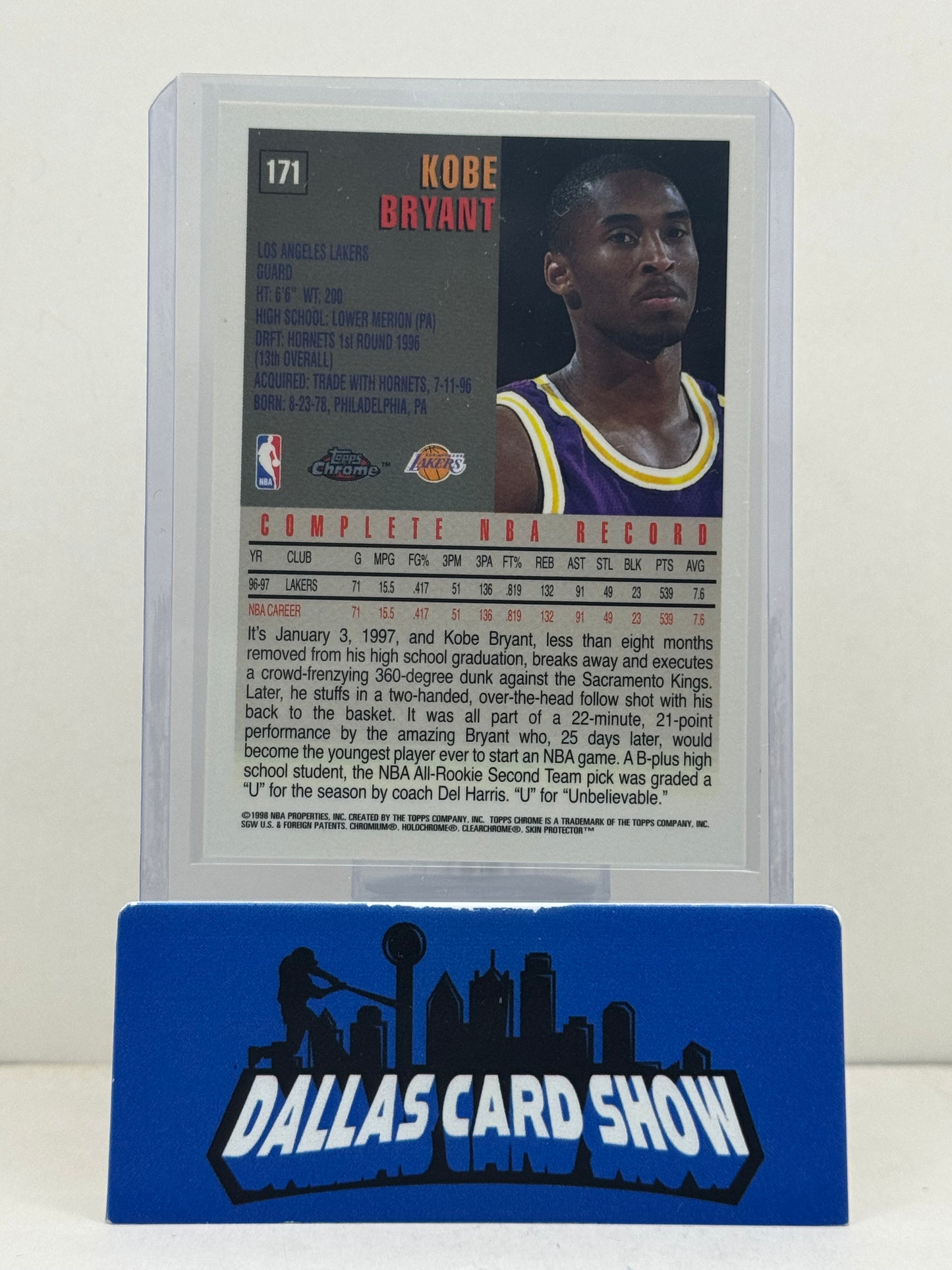 1997-98 Topps Chrome #171 Kobe Bryant Los Angeles Lakers