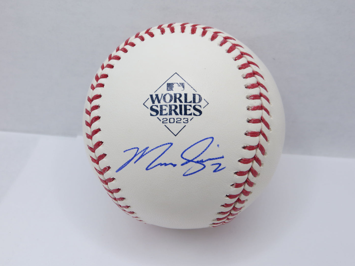 MARCUS SEMIEN SIGNED RAWLINGS OFFICIAL 2023 WORLD SERIES BASEBALL TEXAS RANGERS BAS
