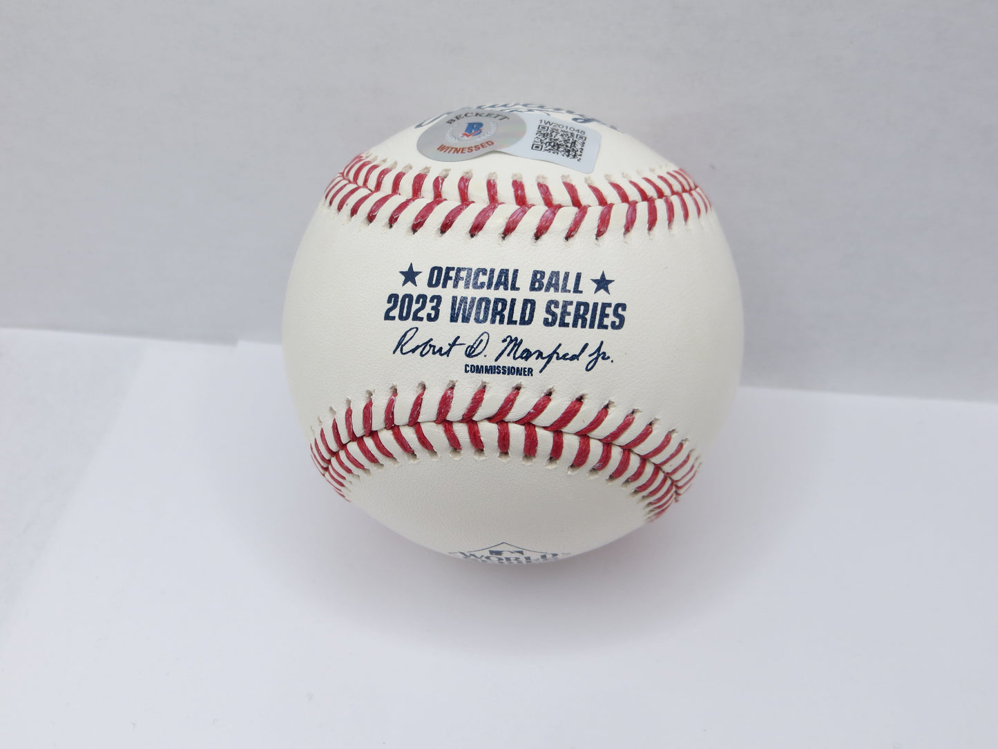 MARCUS SEMIEN SIGNED RAWLINGS OFFICIAL 2023 WORLD SERIES BASEBALL TEXAS RANGERS BAS