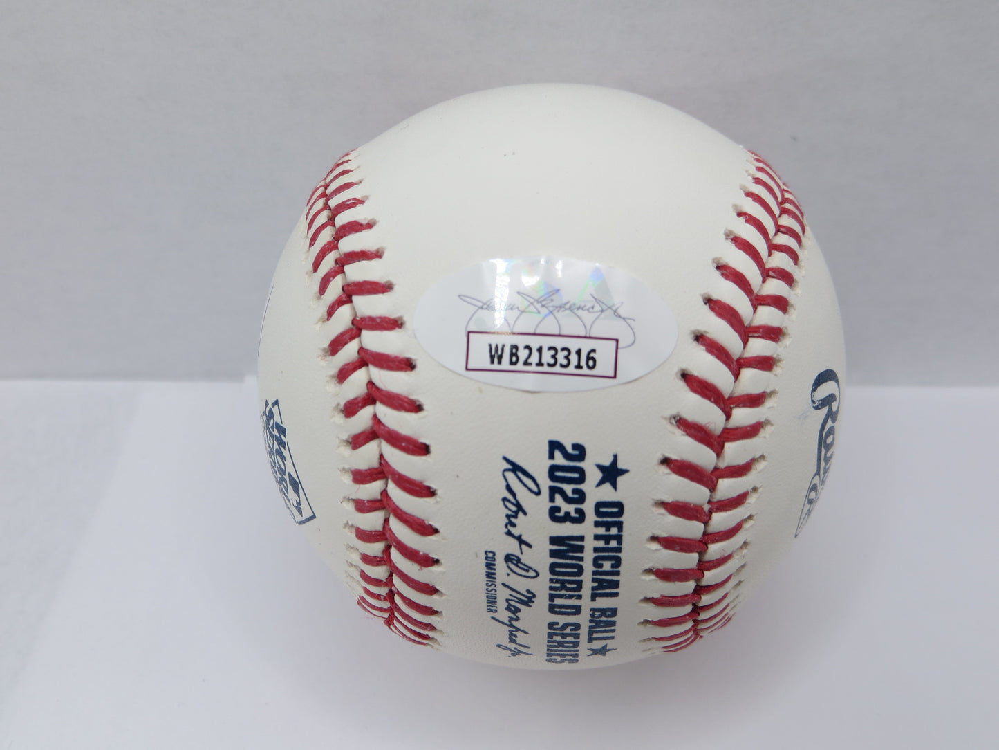 MARCUS SEMIEN SIGNED RAWLINGS OFFICIAL 2023 WORLD SERIES BASEBALL TEXAS RANGERS JSA