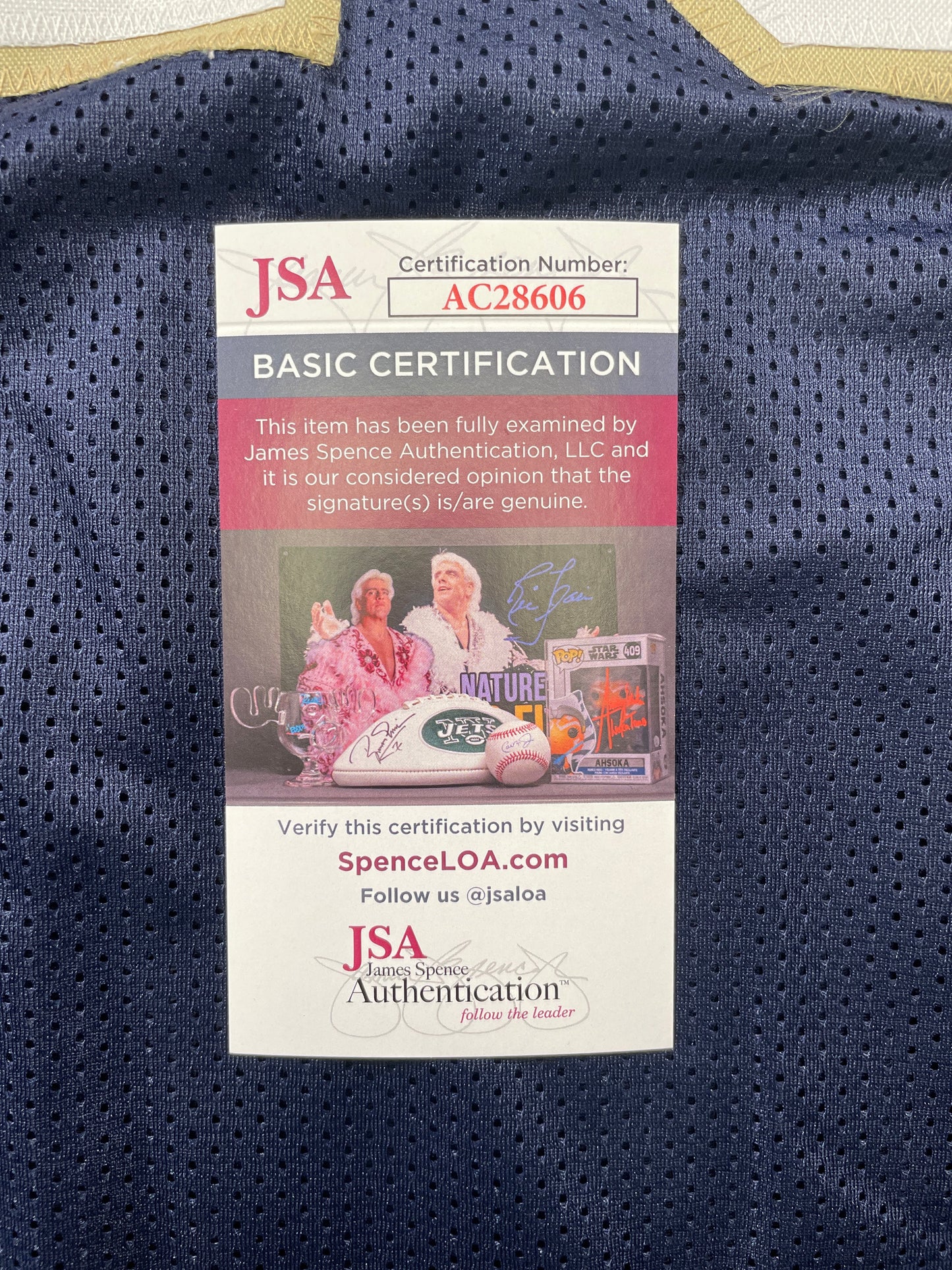 ROCKET ISMAIL NOTRE DAME SIGNED JERSEY (FULL SIG) w/"1990 All American" JSA