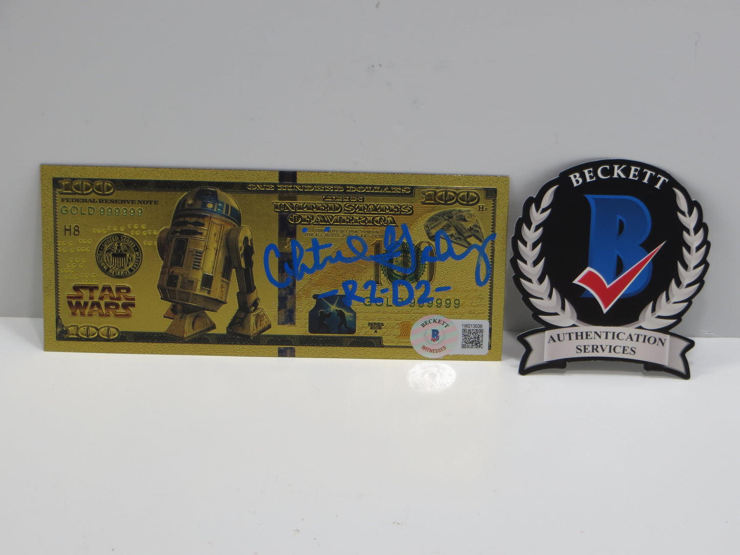 CHRISTINE GALEY SIGNED $100 Banknote STAR WARS R2-D2 BAS COA