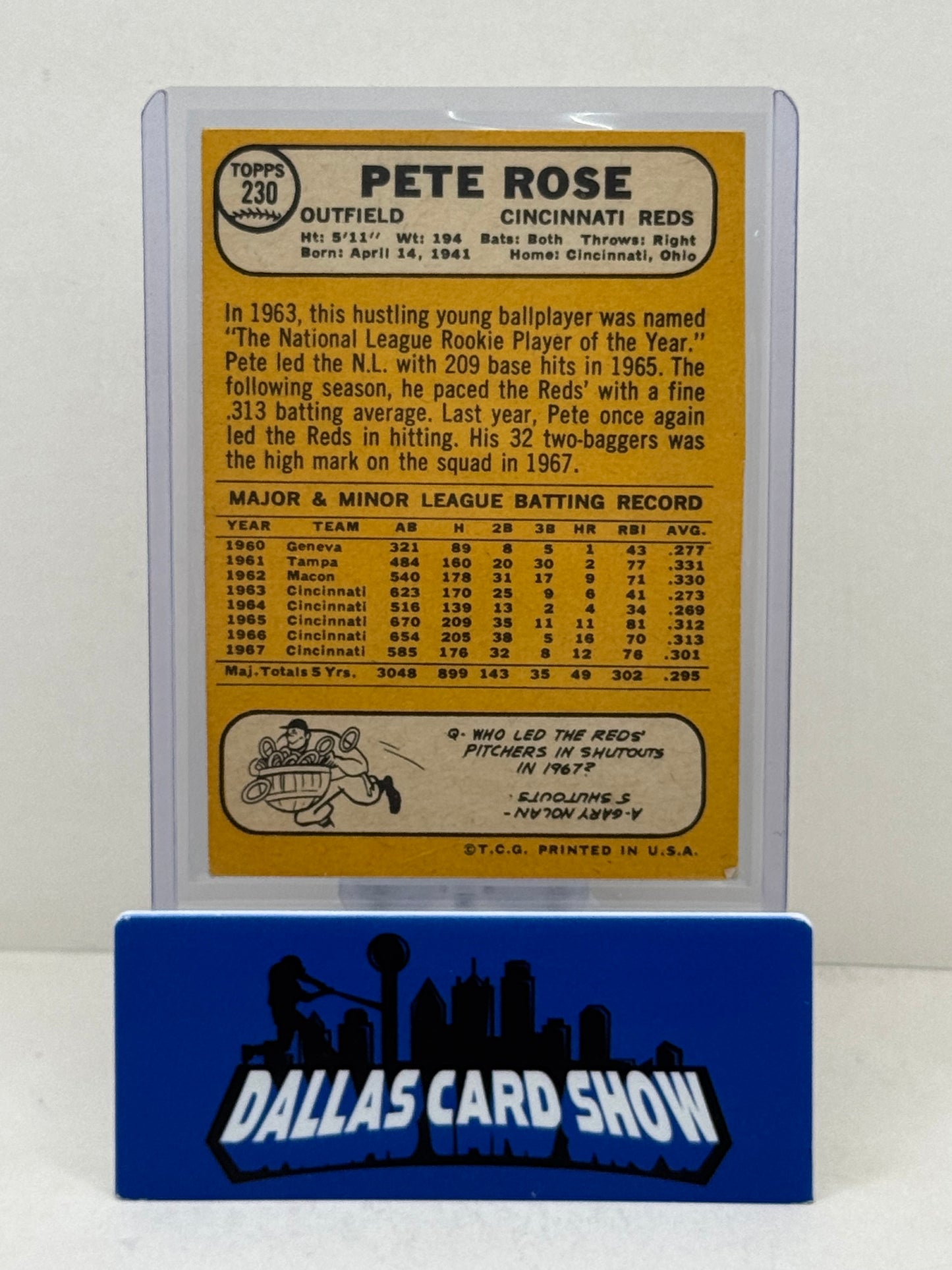 1968 Topps #230 Pete Rose