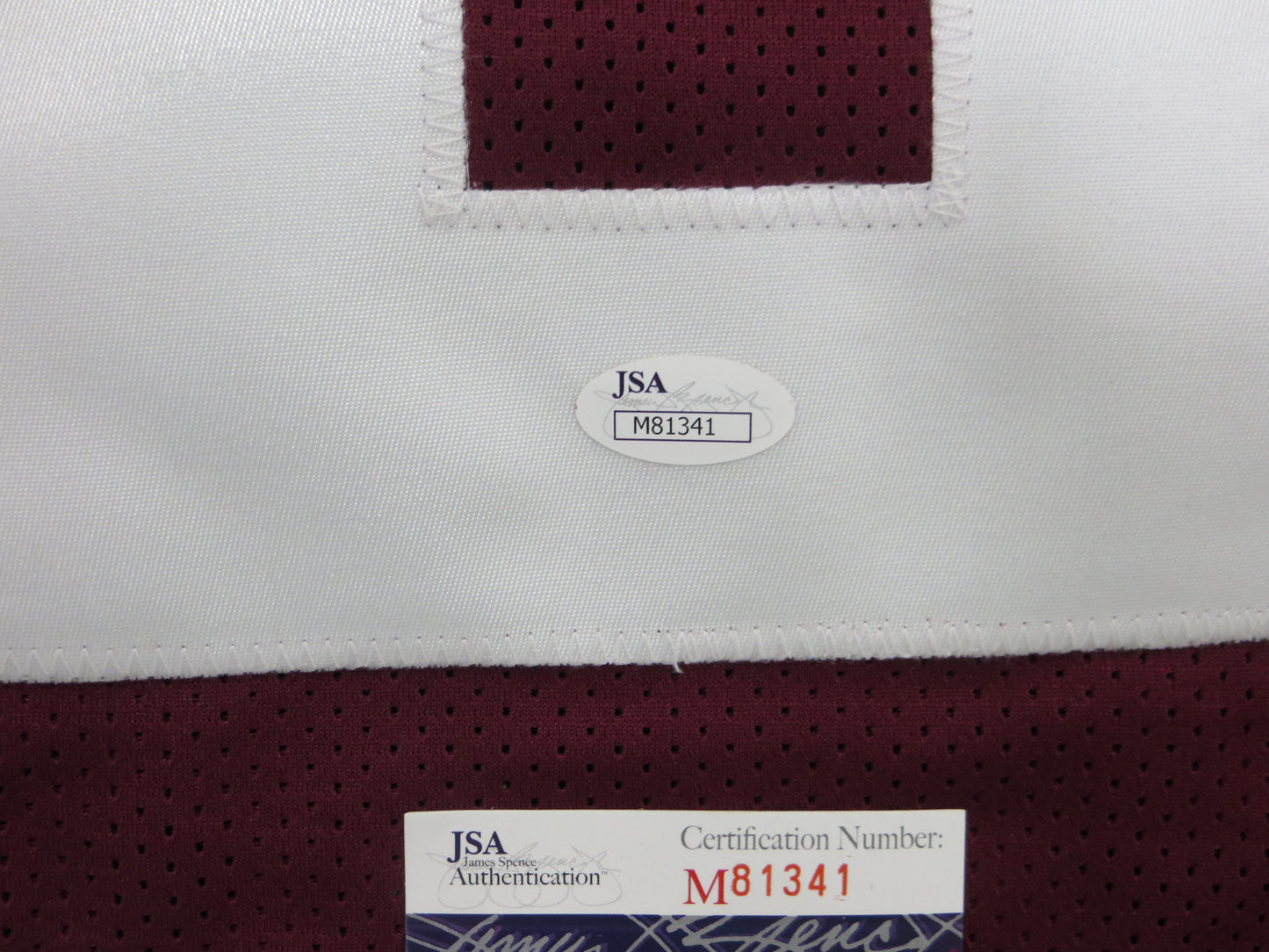 JOHNNY MANZIEL TEXAS A&M AGGIES SIGNED Jersey JSA COA