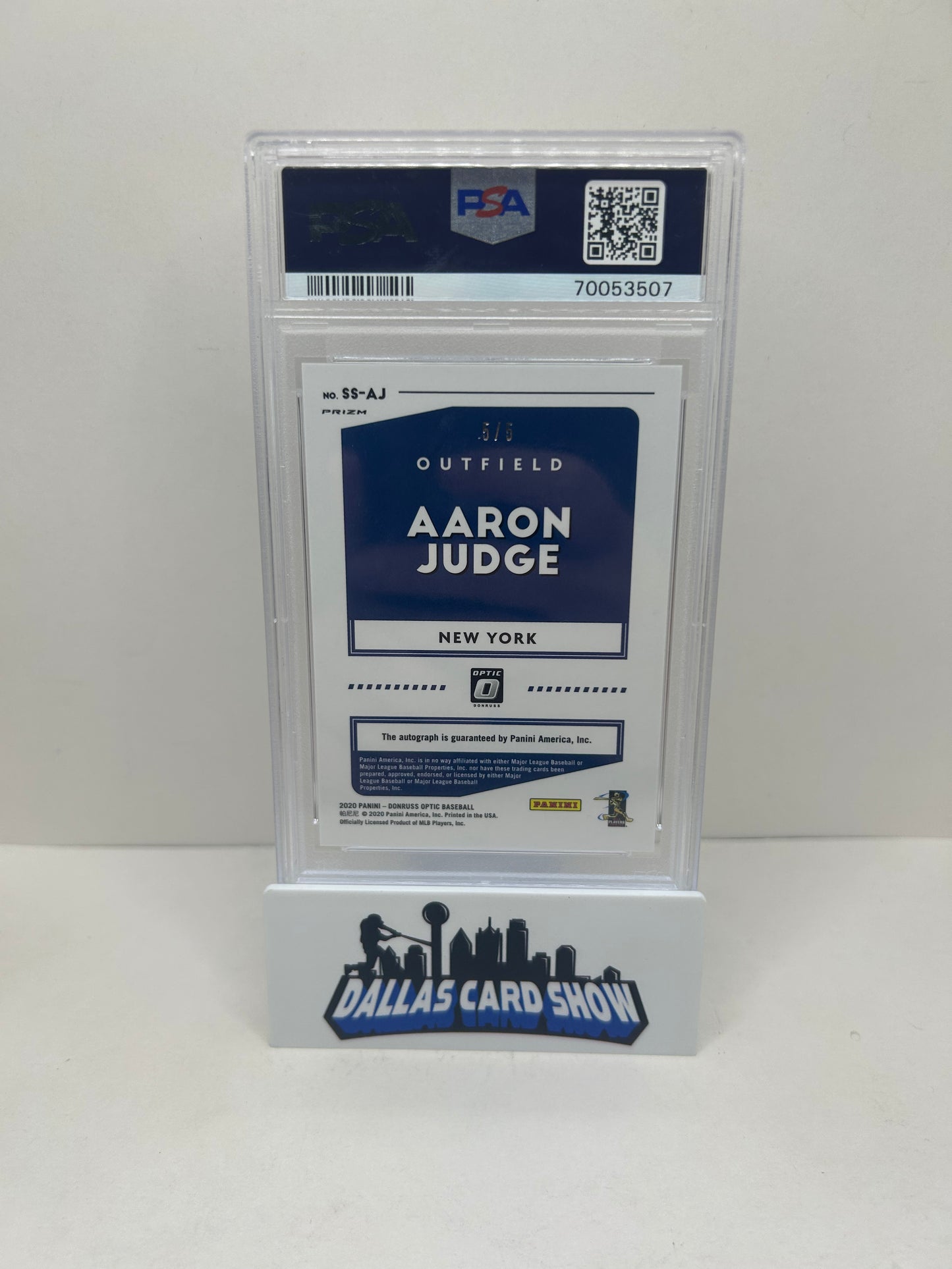 2020 Donruss Optic Aaron Judge Signature Series Pandora Auto /5 PSA 10