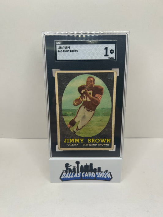 1958 Topps #63 Jim Jimmy Brown SGC 1 RC Rookie