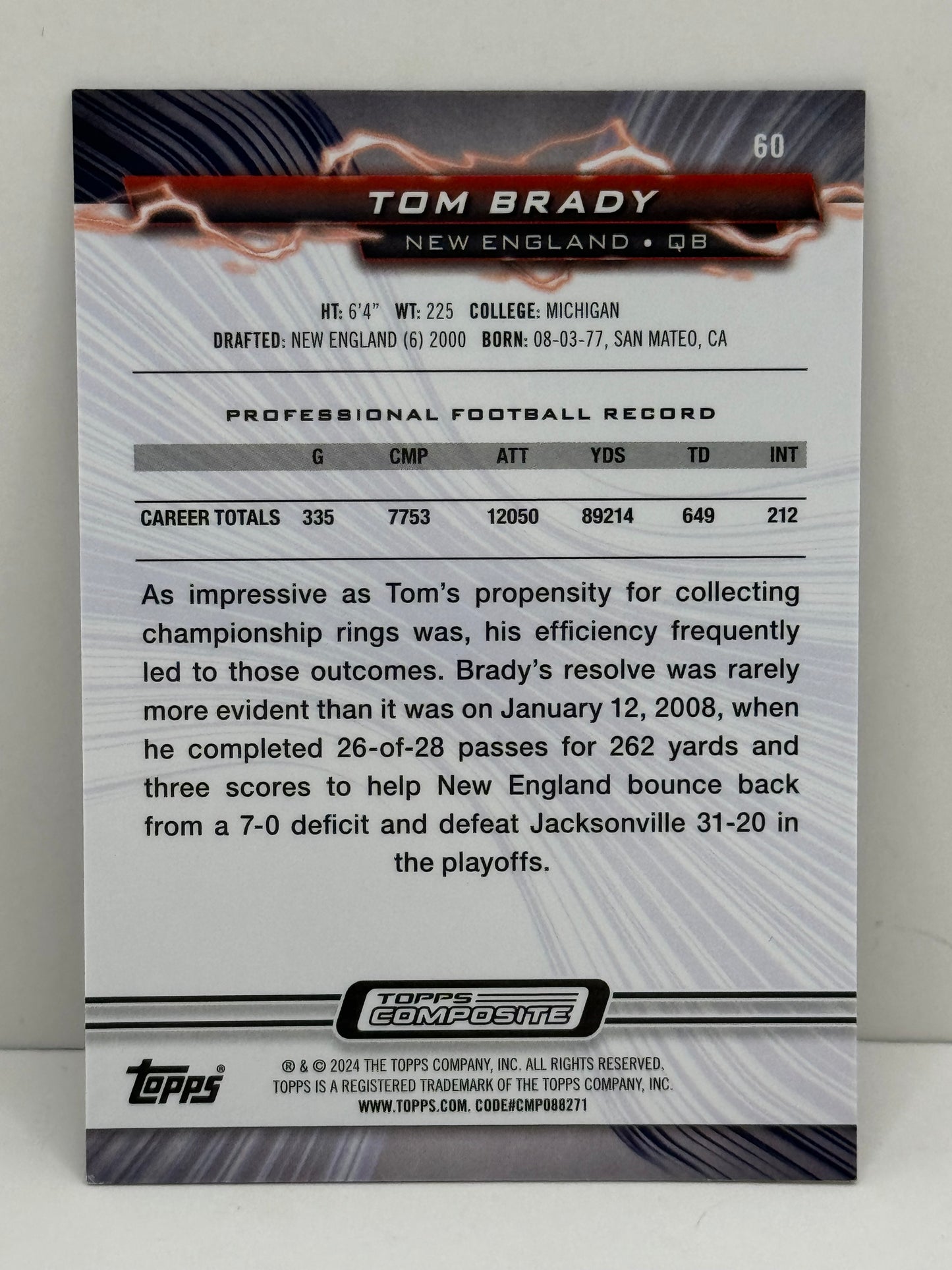 2023 Topps Composite Resurgence Surge #60 Tom Brady #095/249