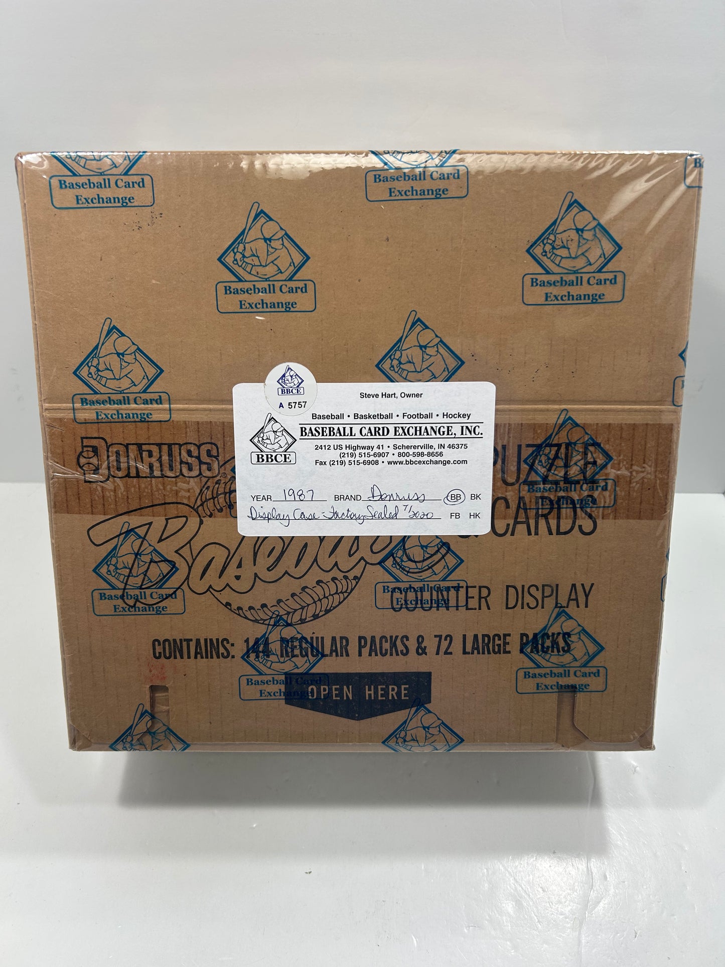 1987 Donruss Baseball Display Case BBCE Factory Sealed