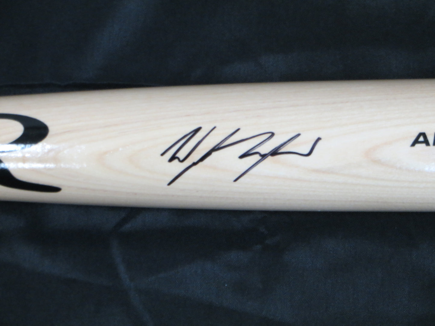 WYATT LANGFORD TEXAS RANGERS SIGNED Rawlings Blonde Baseball BAT BAS