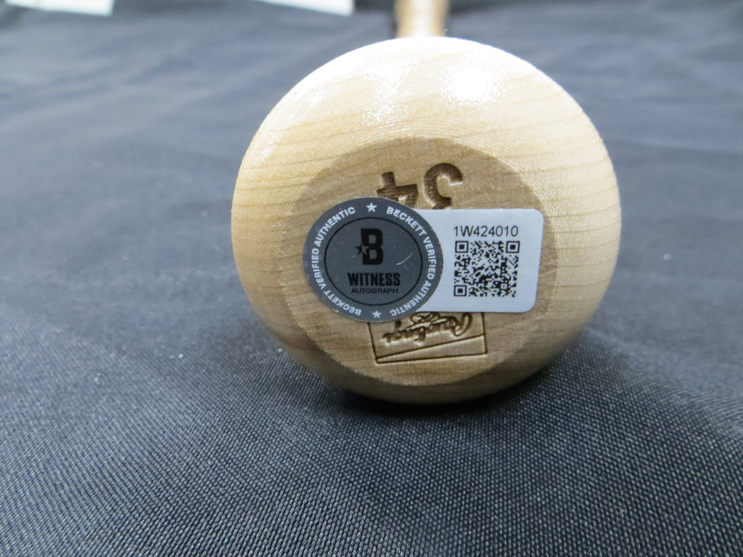 WYATT LANGFORD TEXAS RANGERS SIGNED Rawlings Blonde Baseball BAT BAS