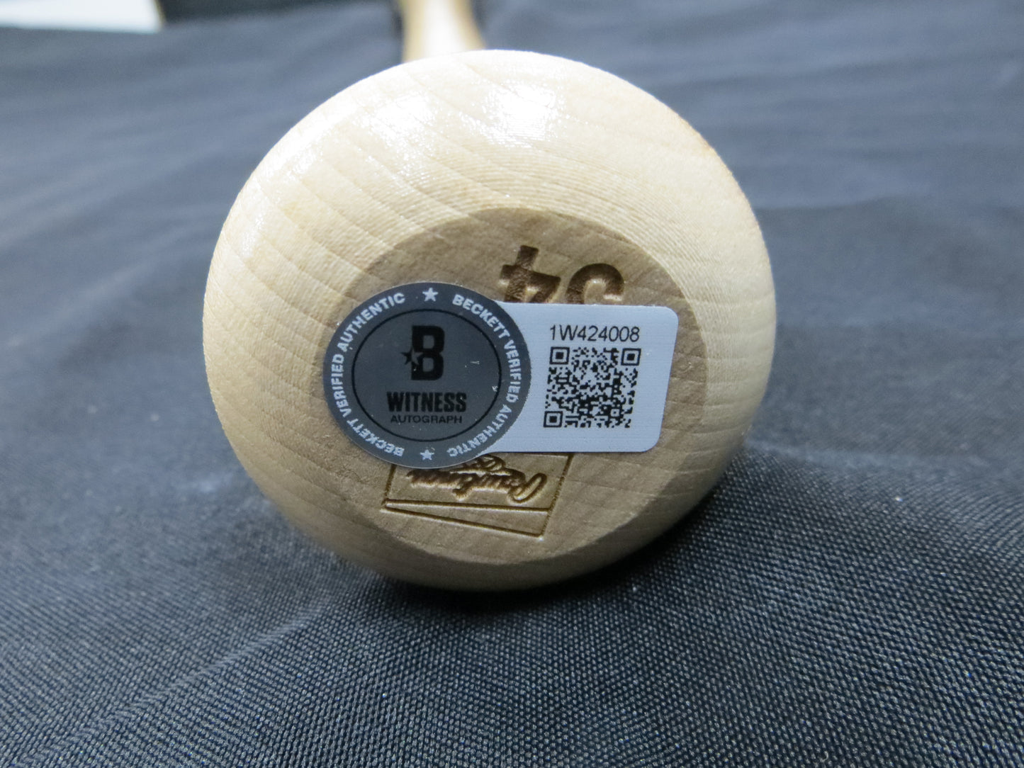 WYATT LANGFORD TEXAS RANGERS SIGNED Rawlings Blonde Baseball BAT BAS